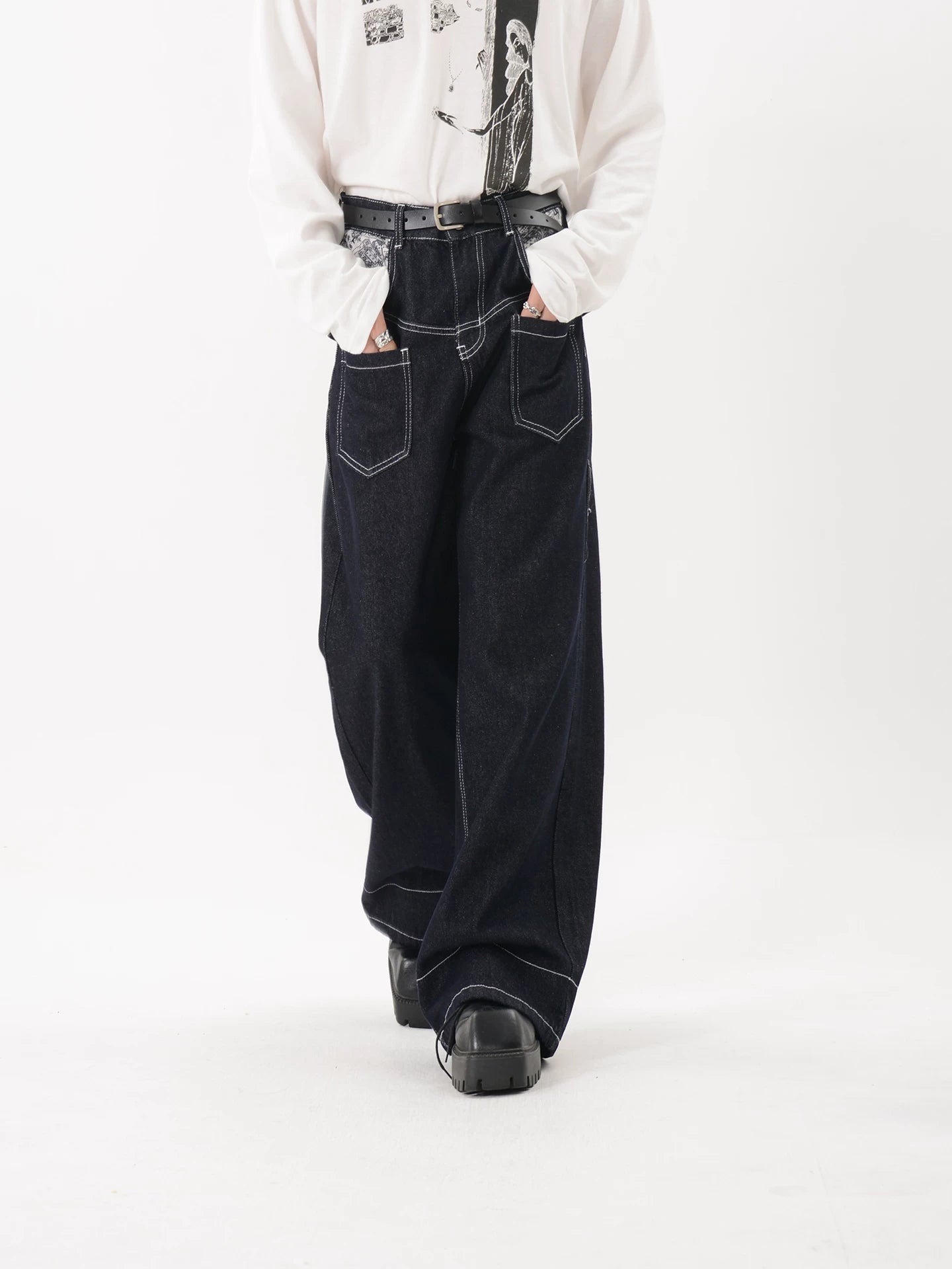 Indigo Schema Contrast Pocket Jeans