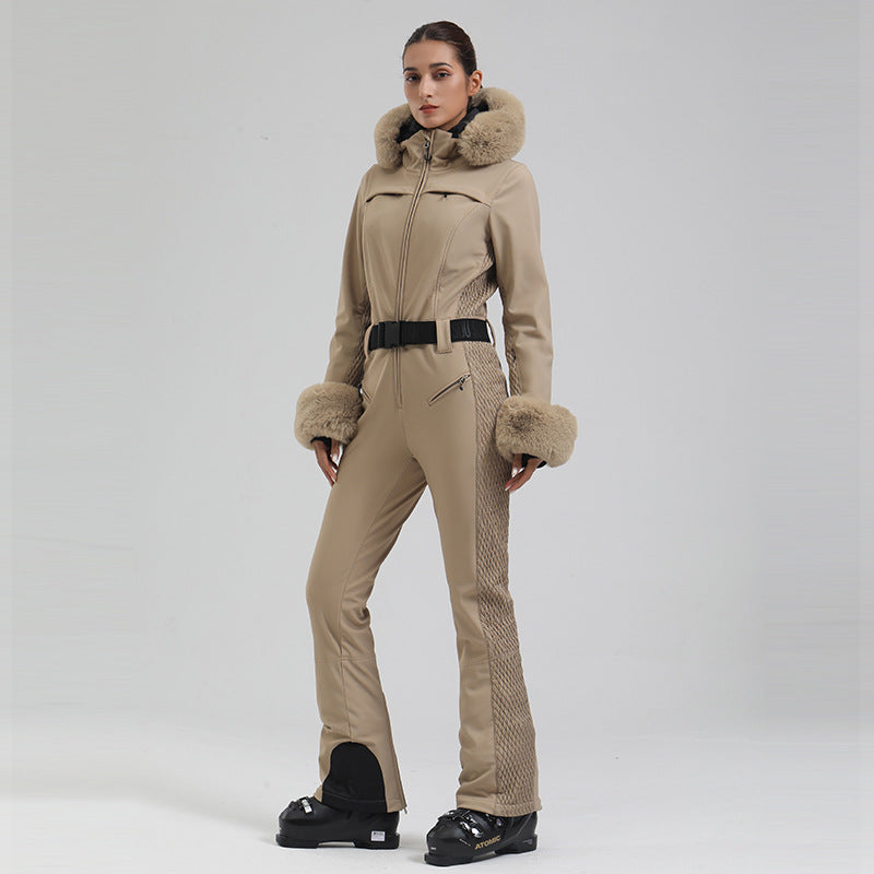 Alpine Luxe Fur-Trim Ski Suit