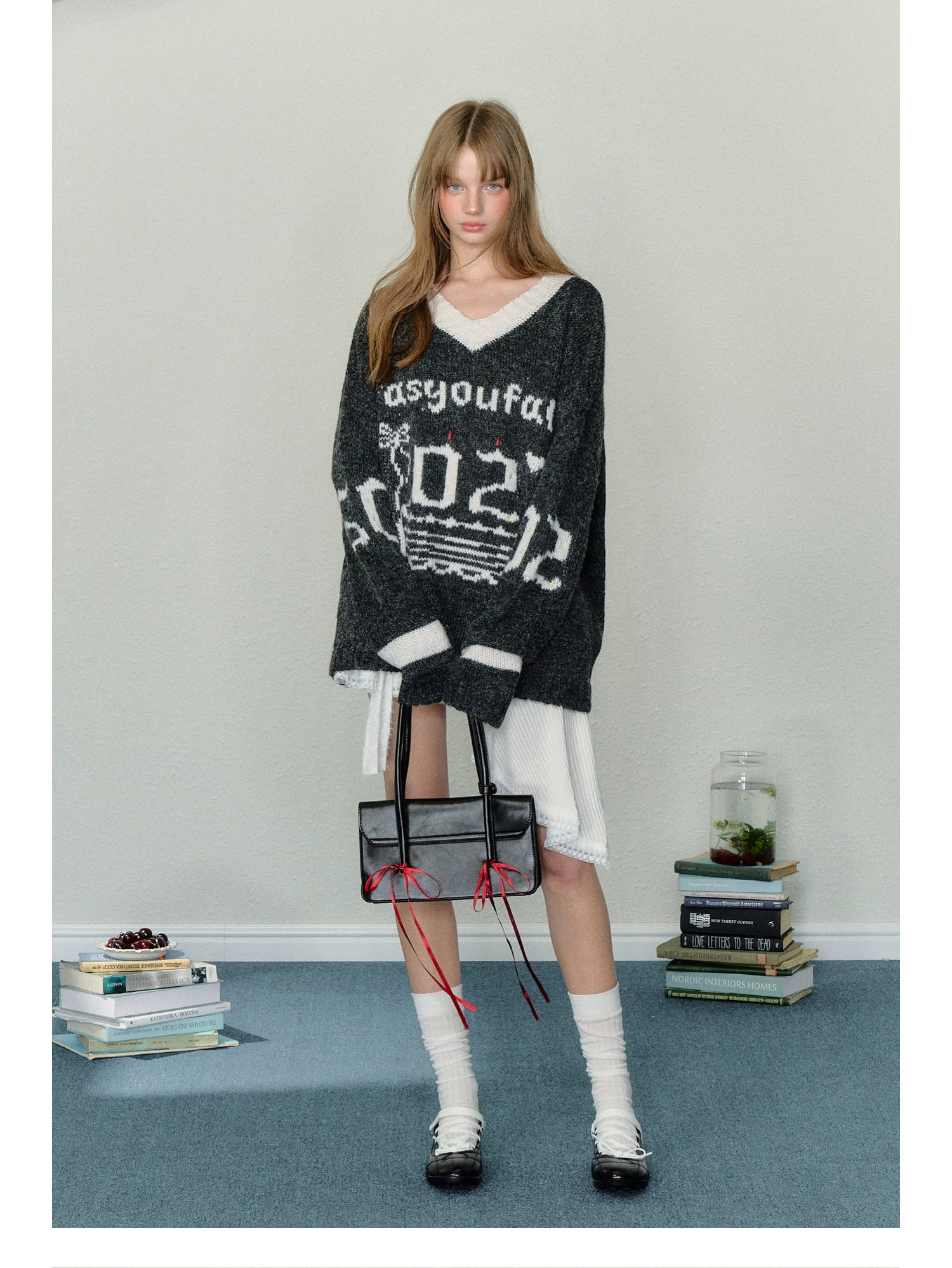 Birthday Cake V-Neck Sweater