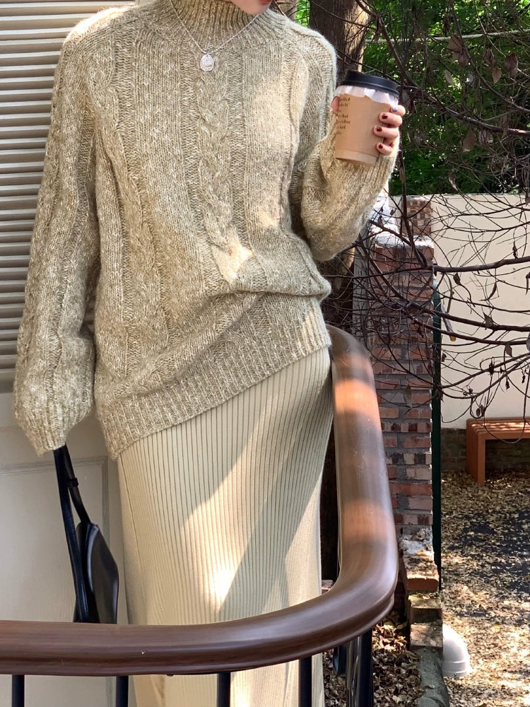 Vintage Chunky Cable Knit Sweater