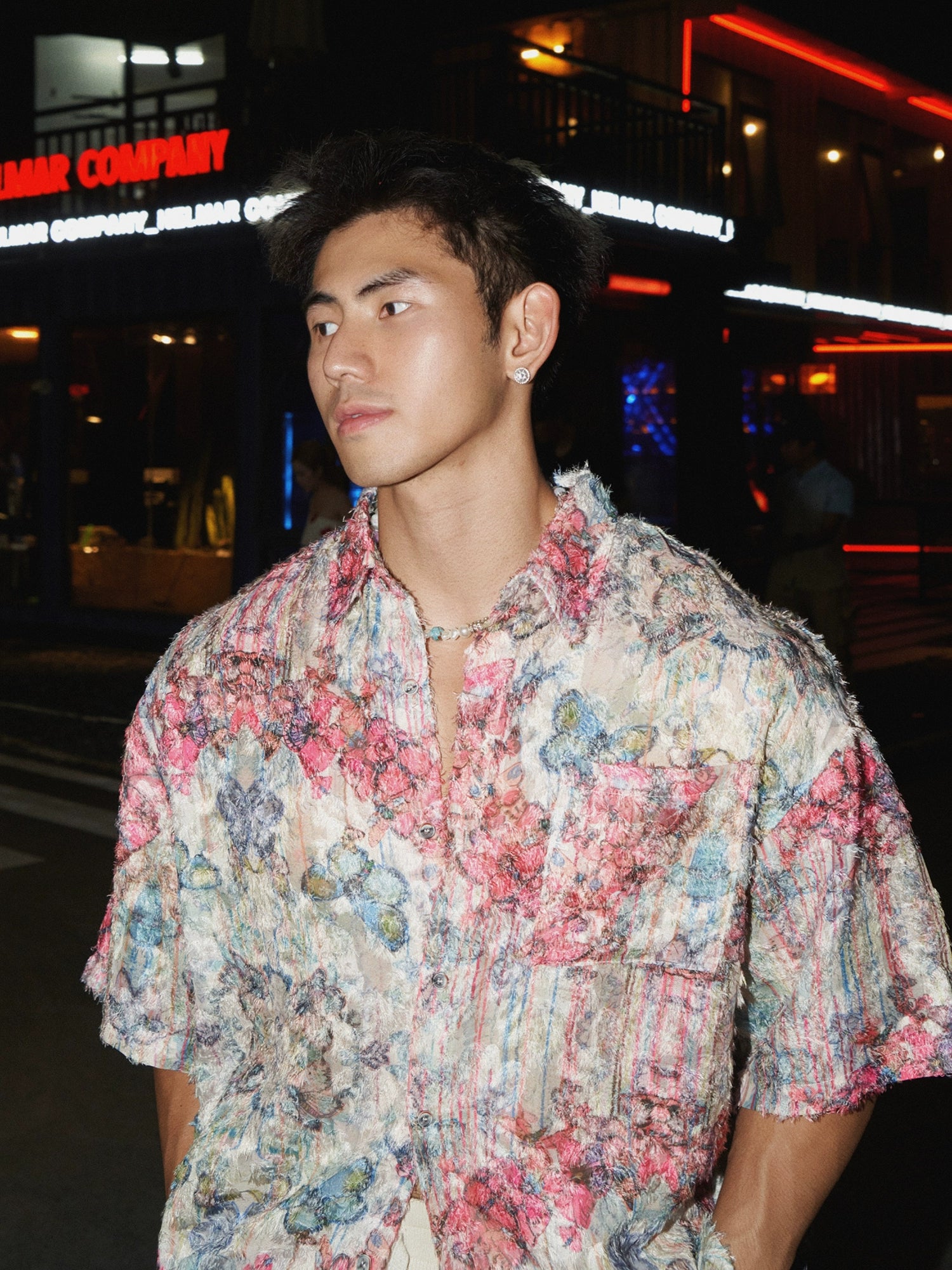 Pastel Watercolor Floral Button Shirt