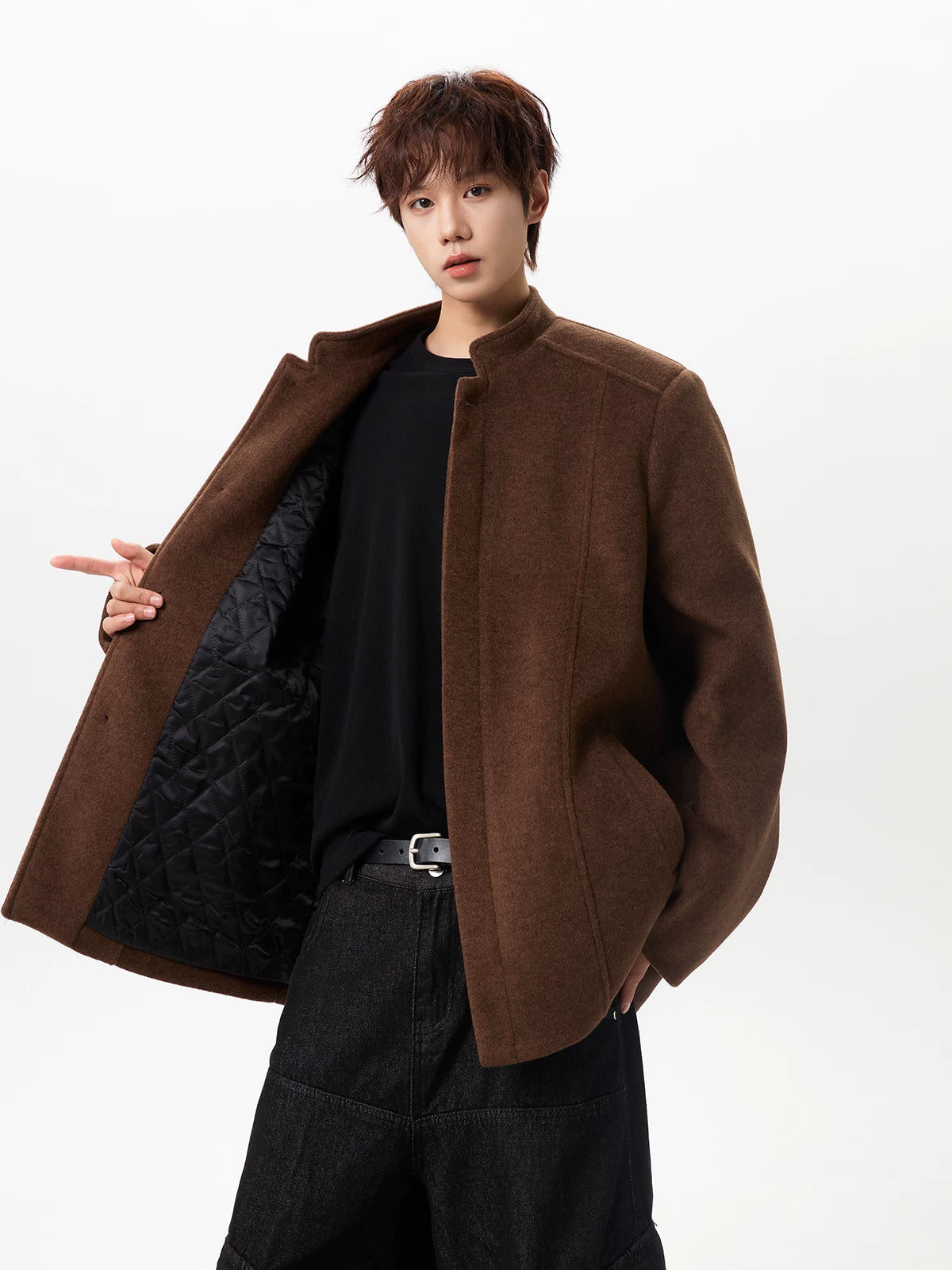 Stand-Collar Wool Jacket