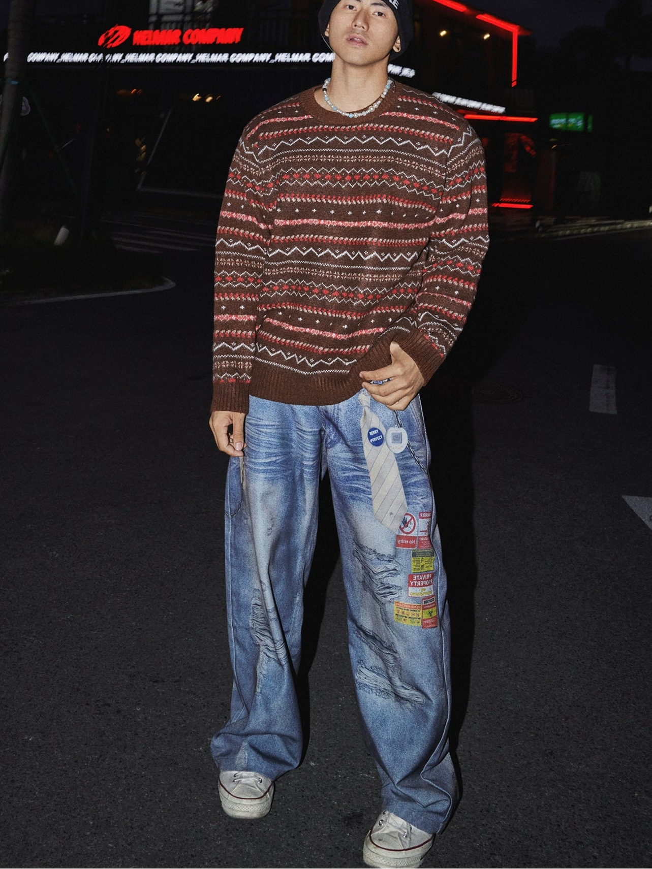 Midnight Fair Isle Knit Sweater