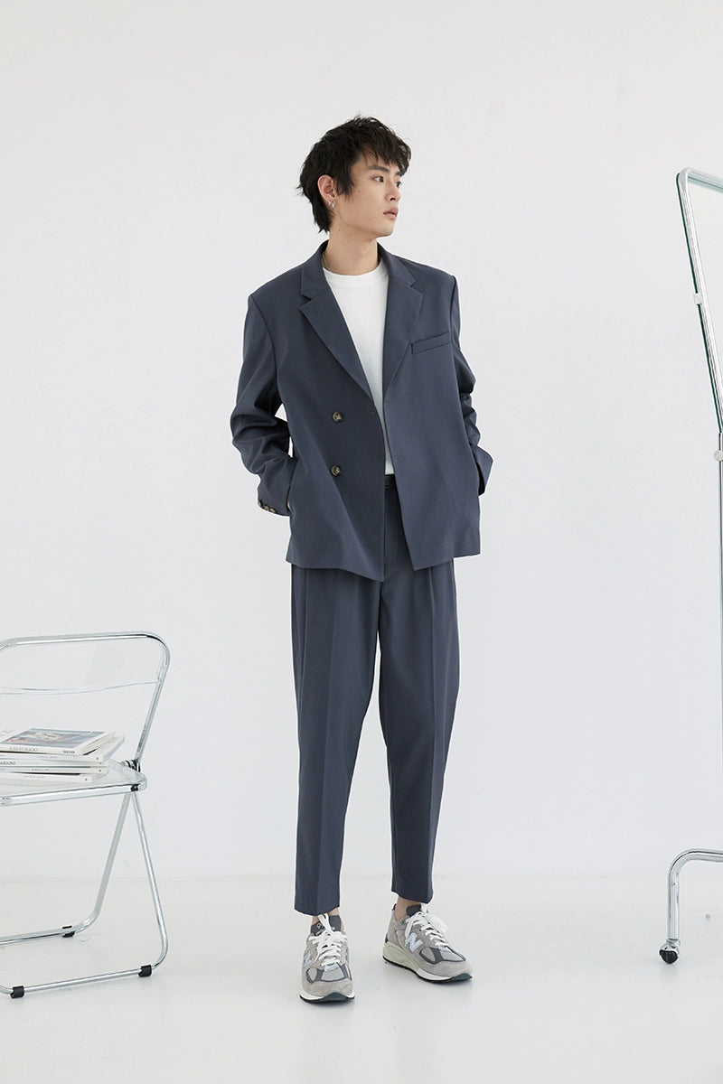 Pantalones de vestir de confort de doble plato