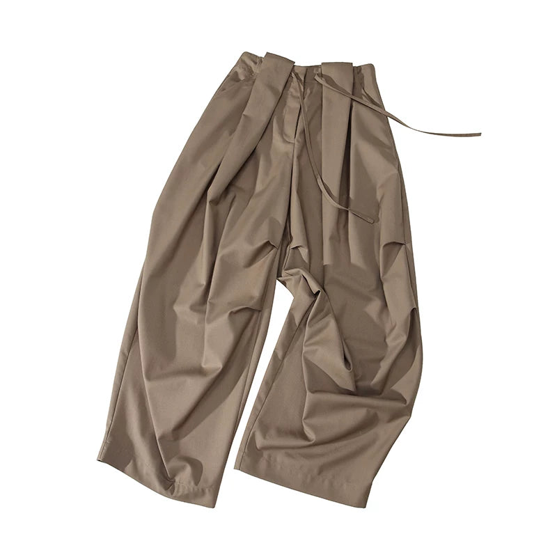Draped Pleat Sarouel Trousers