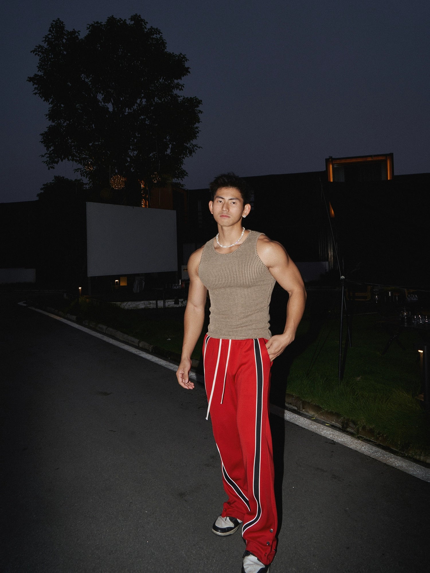 Side Striped Athletic Track Pants