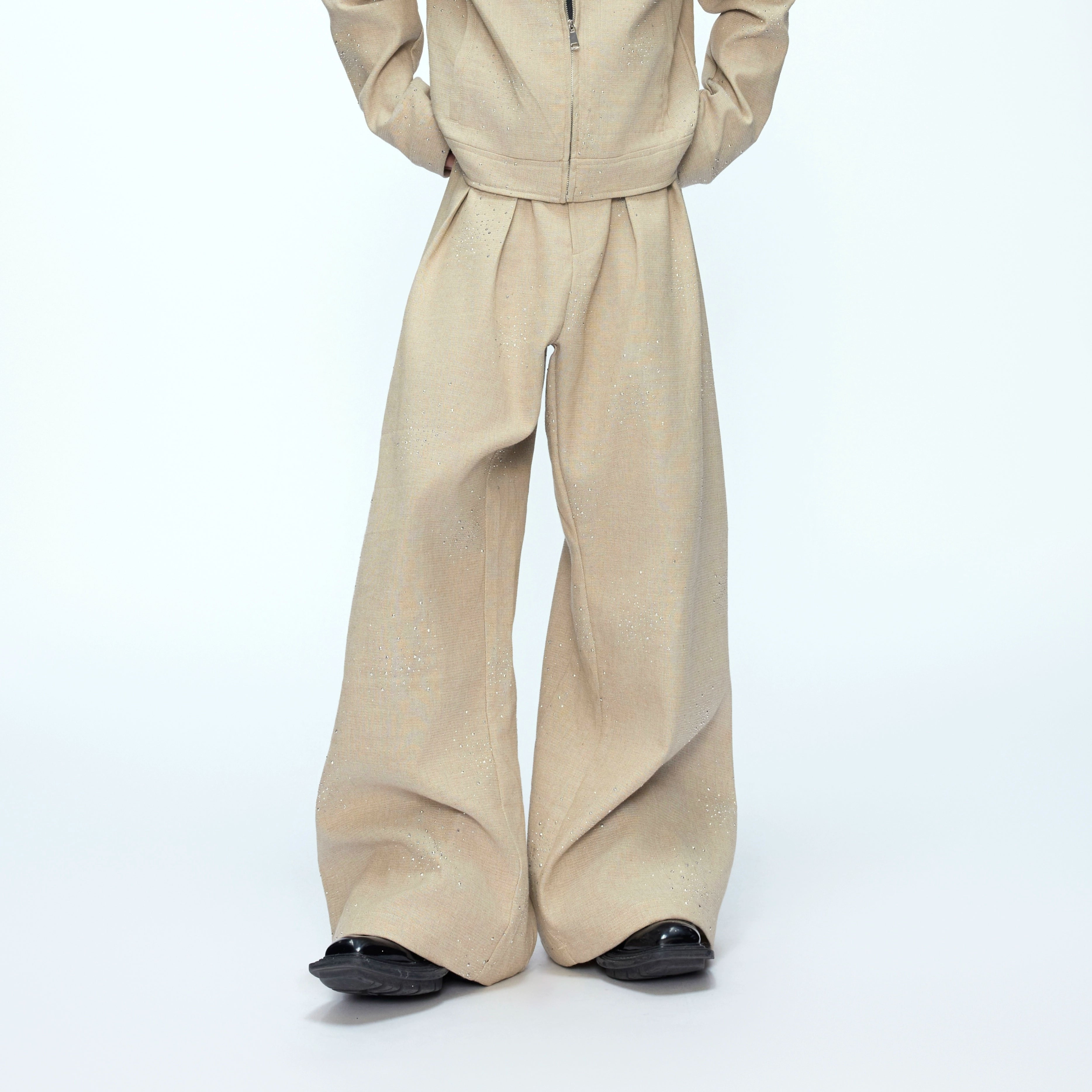 Glitter Zip-Up Jacket and Pants Setup