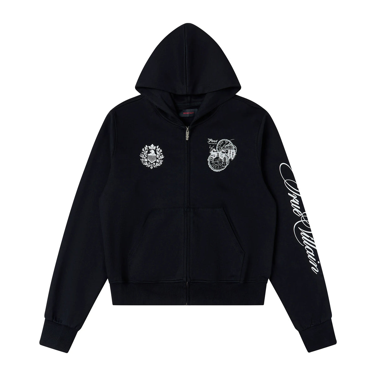 Midnight Crest Script Zip Hoodie