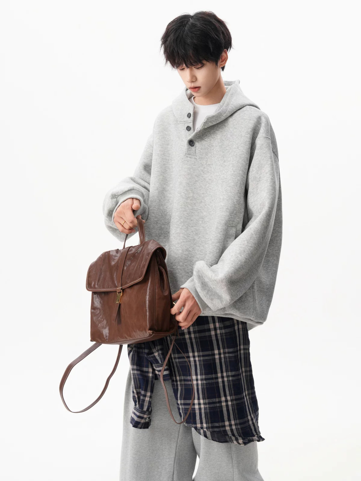 Flannel Trail Henley Hoodie