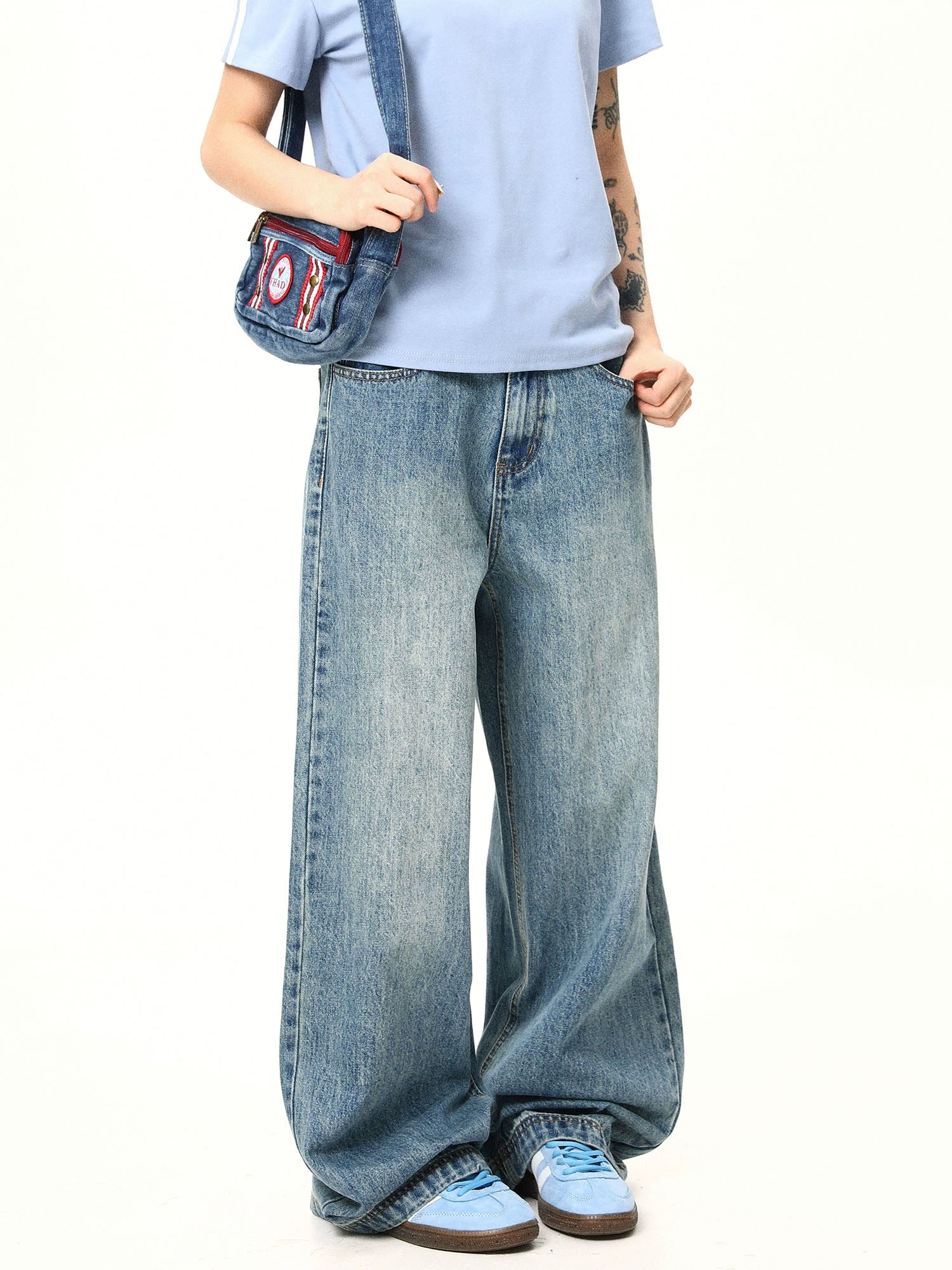 Baggy Retro Washed Wide Jeans