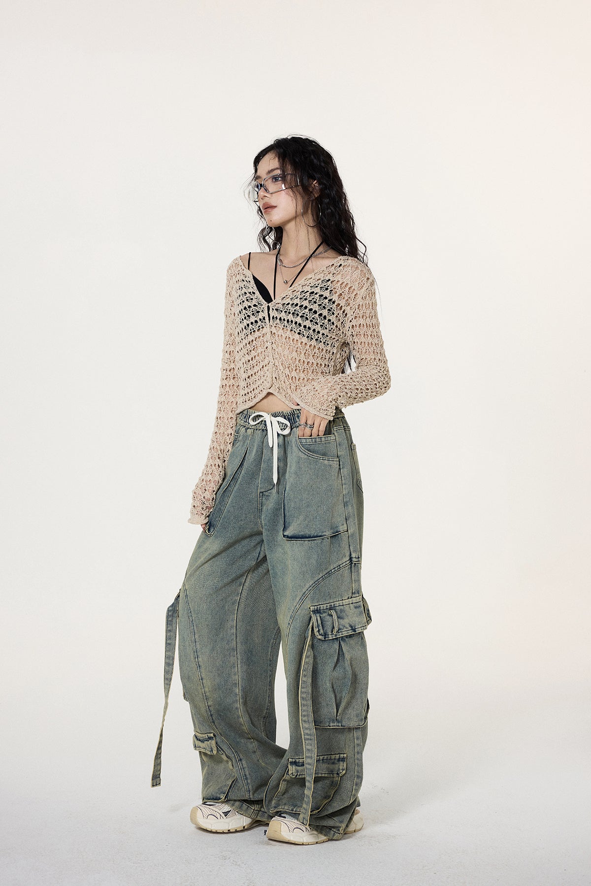 Crochet Button Crop Cardigan