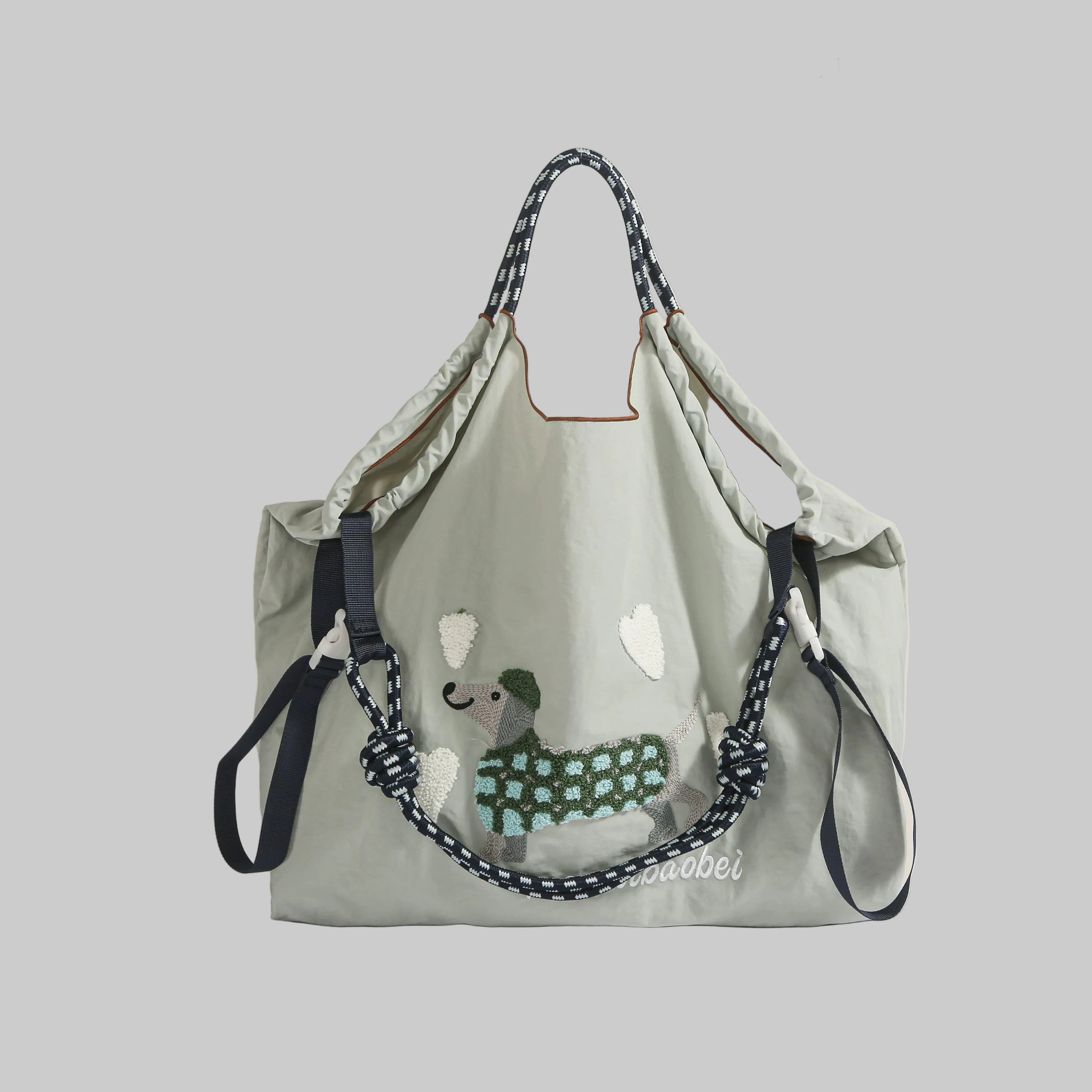 Cloudy Dachshund Sling Tote