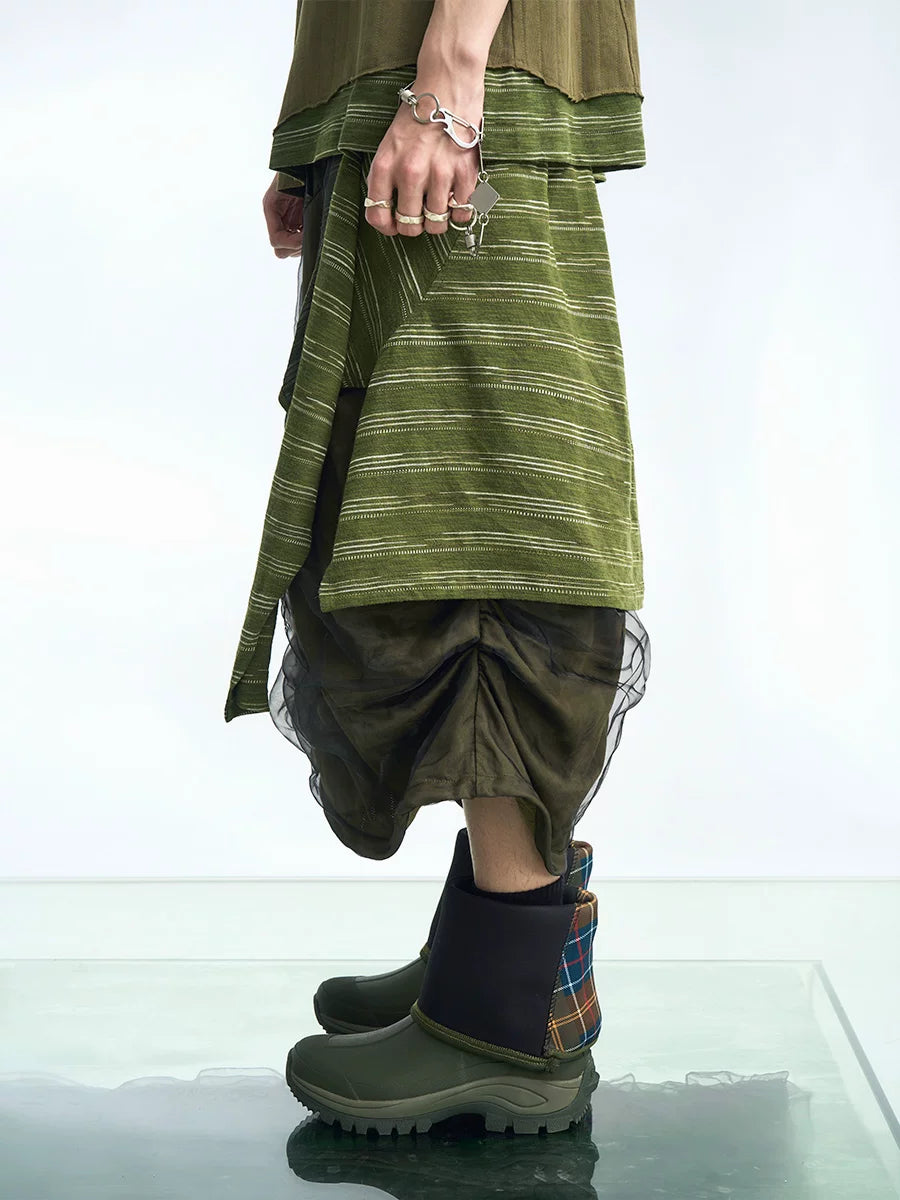 Zip Drape Barrel Cropped Pants