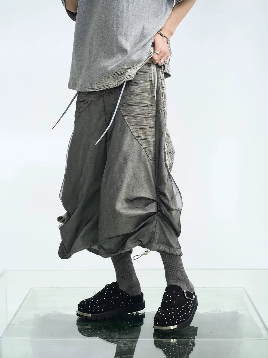 Zip Drape Barrel Cropped Pants