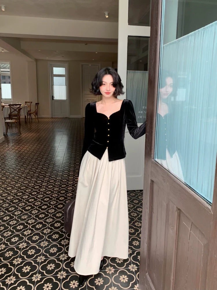 Retro Umbrella Maxi Skirt