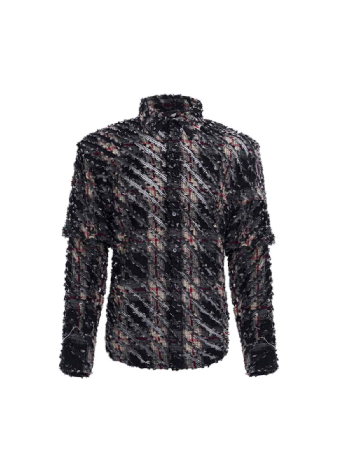Detachable Sleeve Textured Tweed Jacket