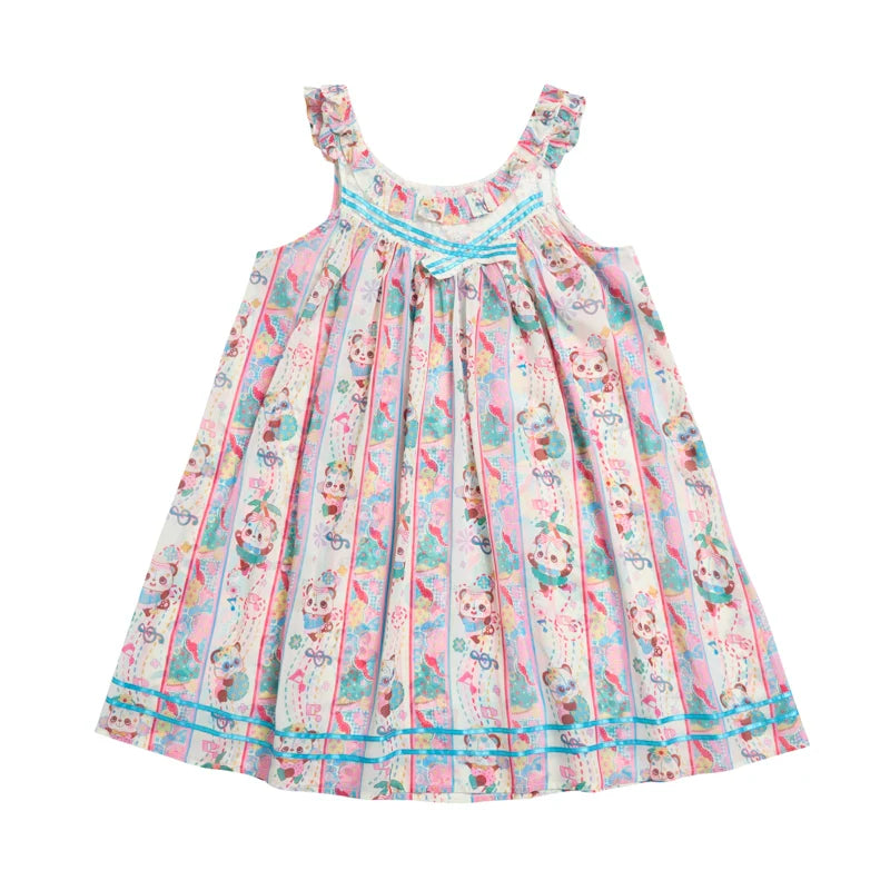Sweet Panda Ruffle Summer Tank Dress