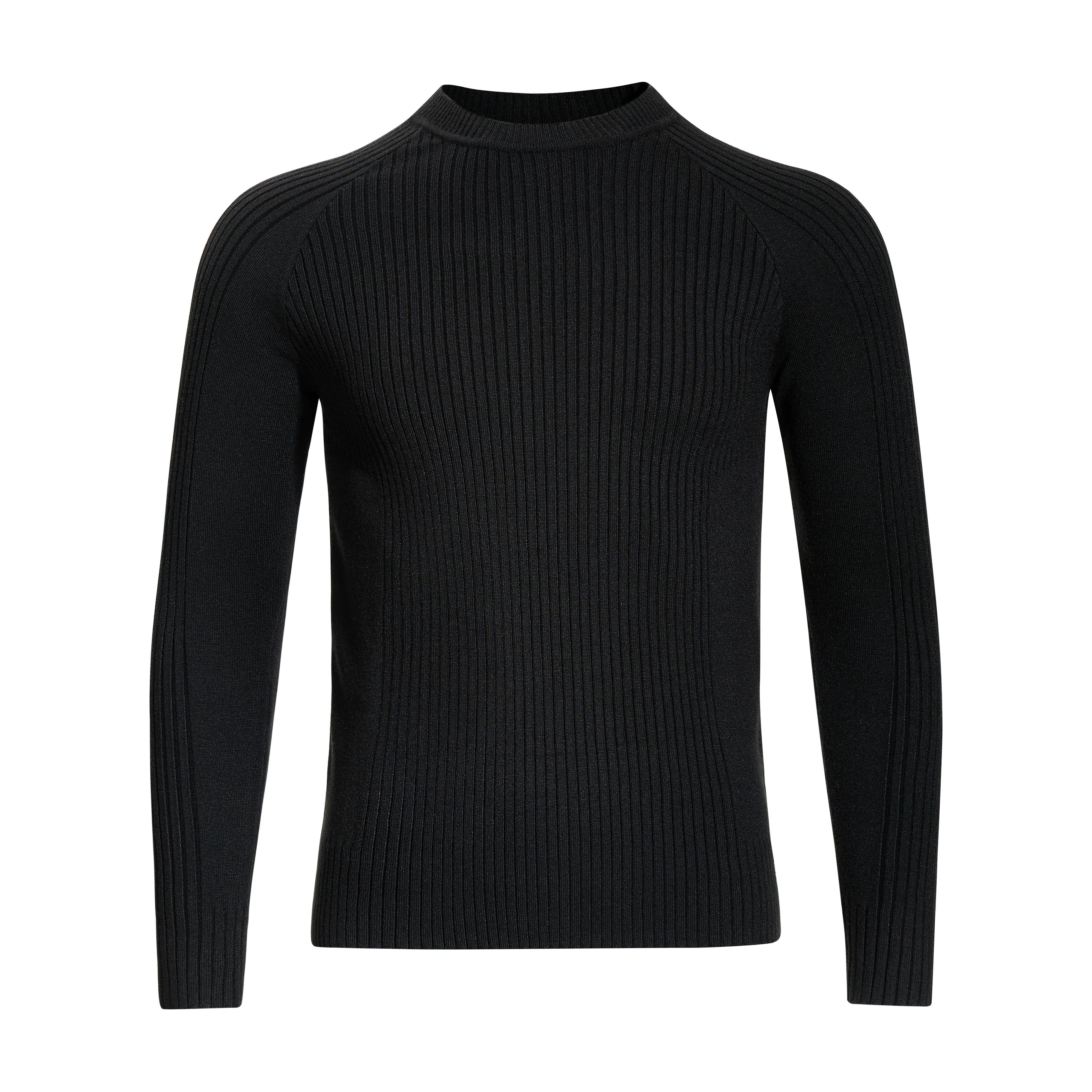 Midnight Ribbed Knit Sweater