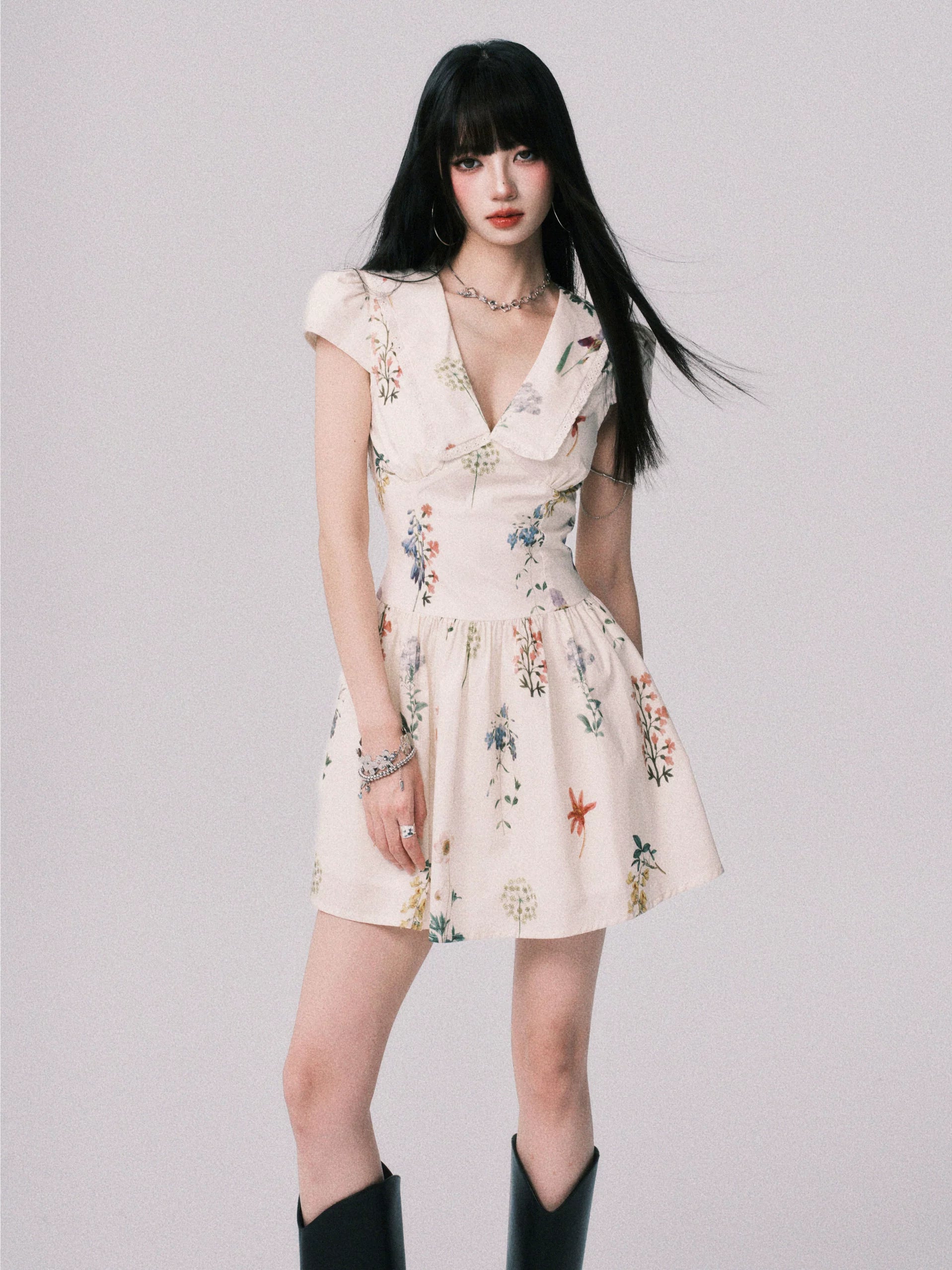 Wildflower Whimsy Collared Mini Dress