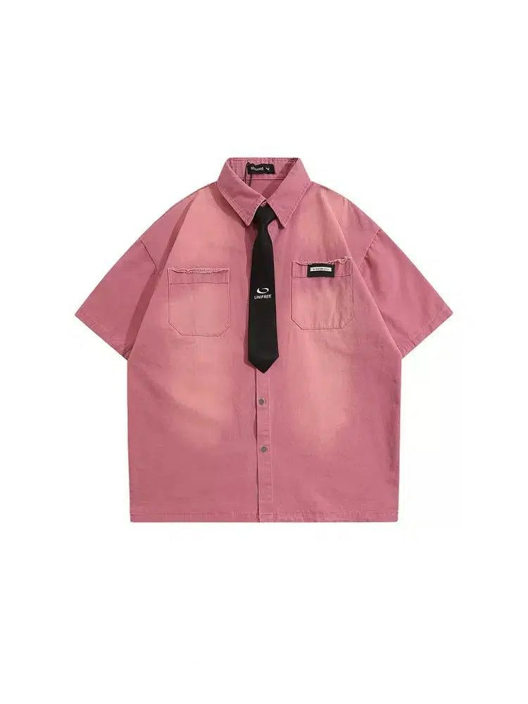 Camisa de trabajo de mezclilla lavada