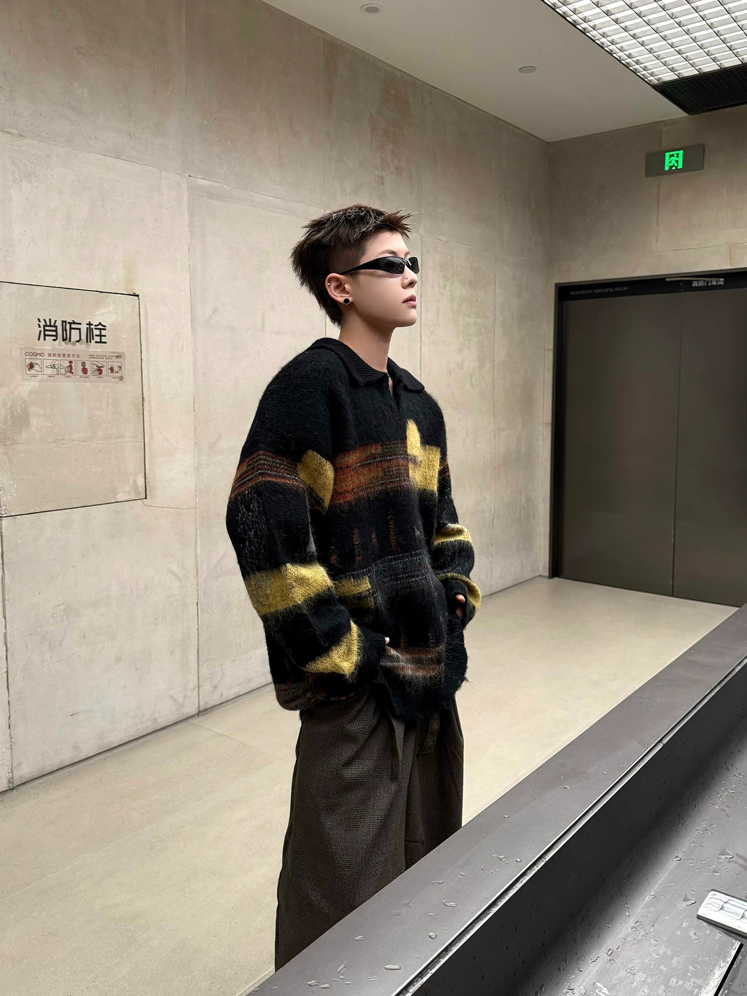 Industrial Halo Brushed Knit Sweater