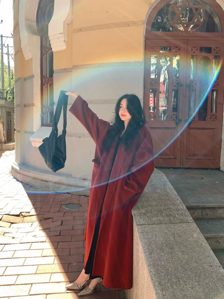 Oversized Long Sheep Wool Coat