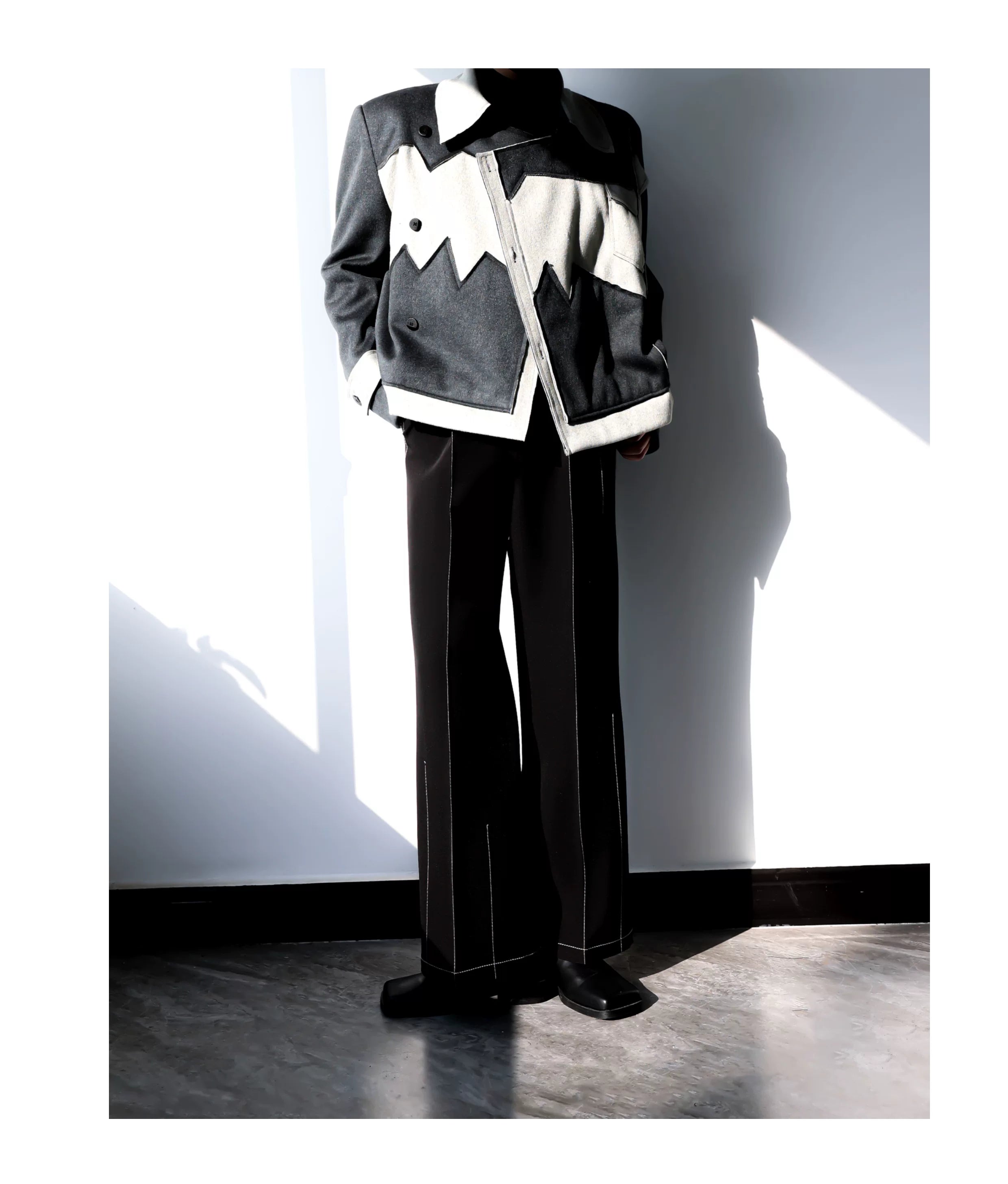 Midnight Gridline Tailored Flare Trousers