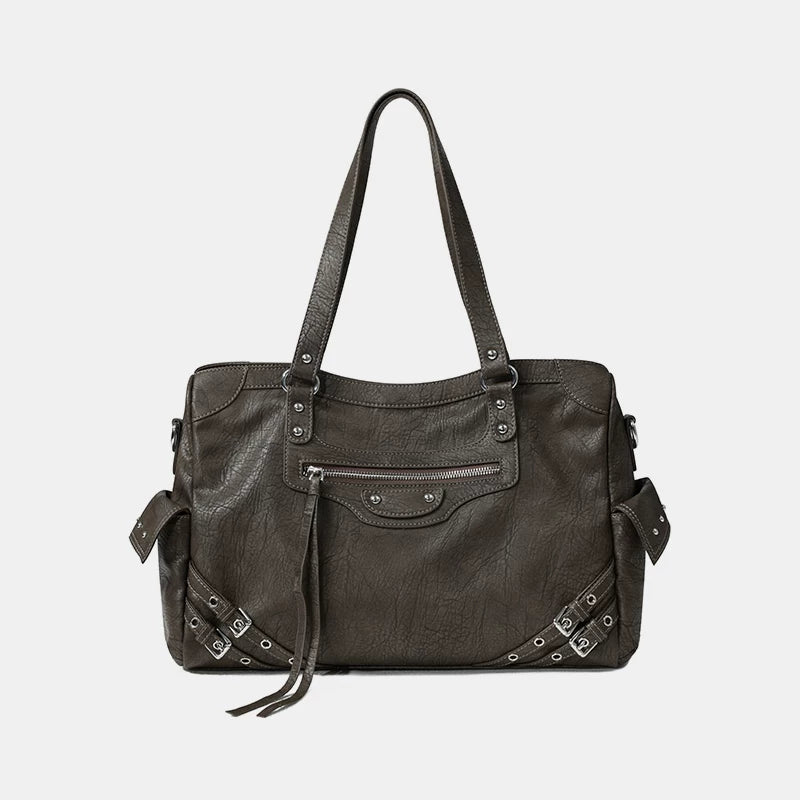 Charcoal Buckle Rider Tote