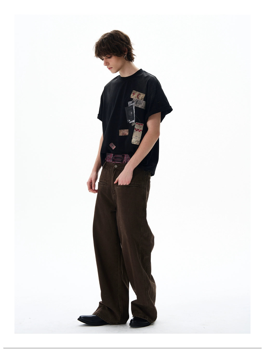 Passport Stamp Graphic Oversized T-Shirt