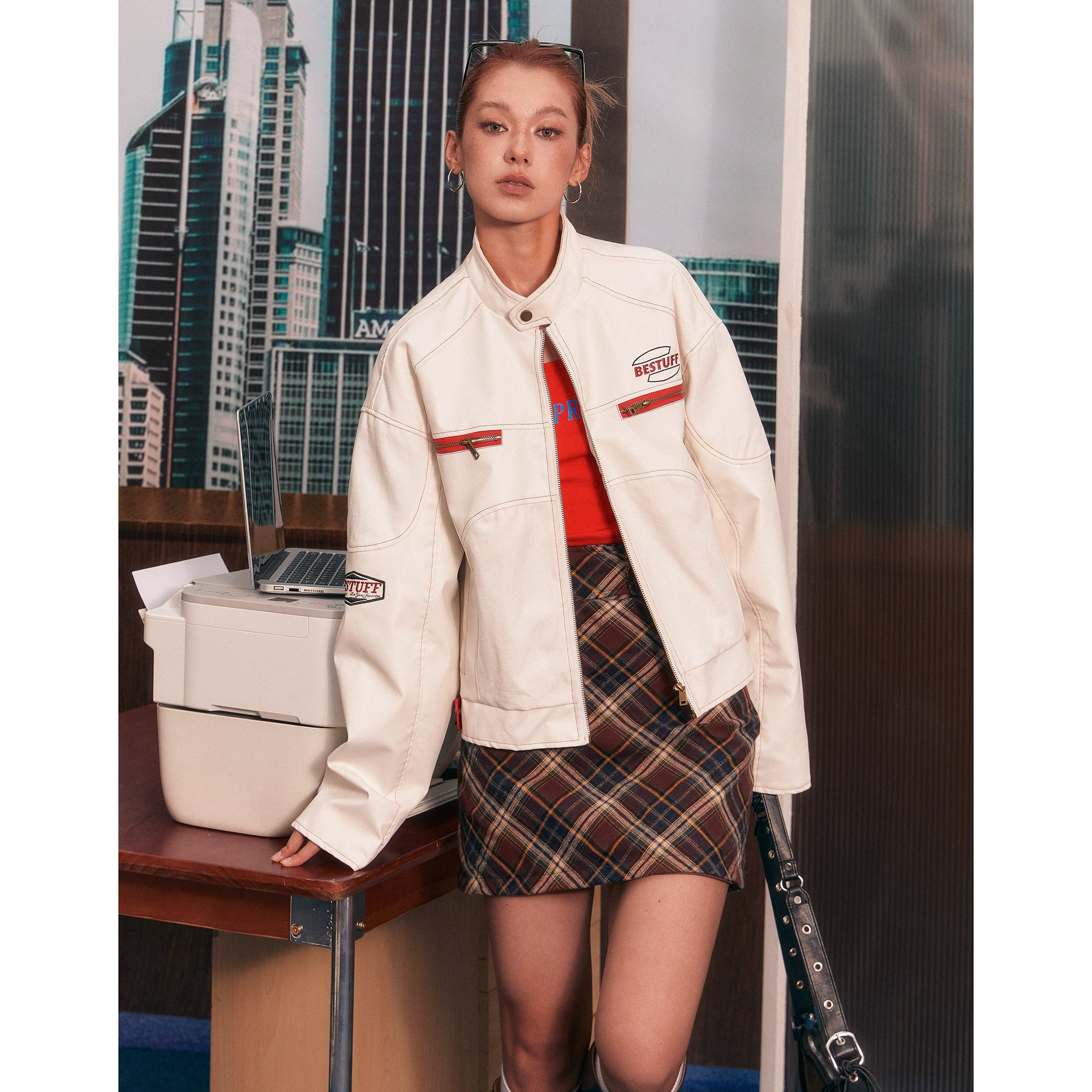 Cropped Moto Jacket