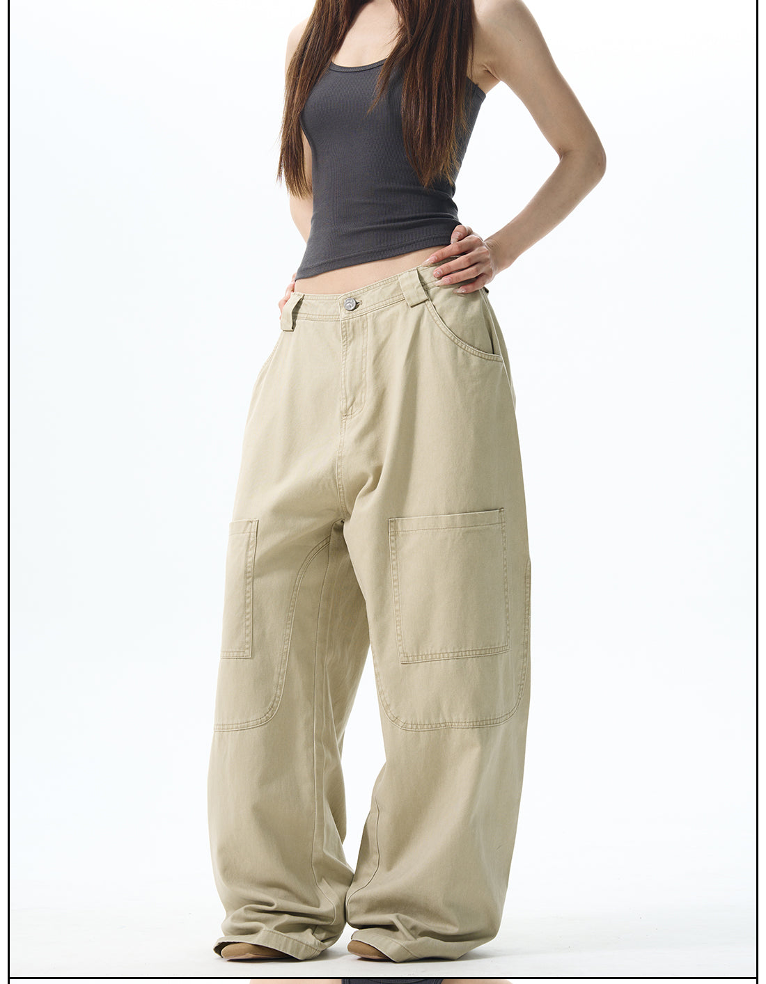 Cargo Wide Leg Canvas Pants