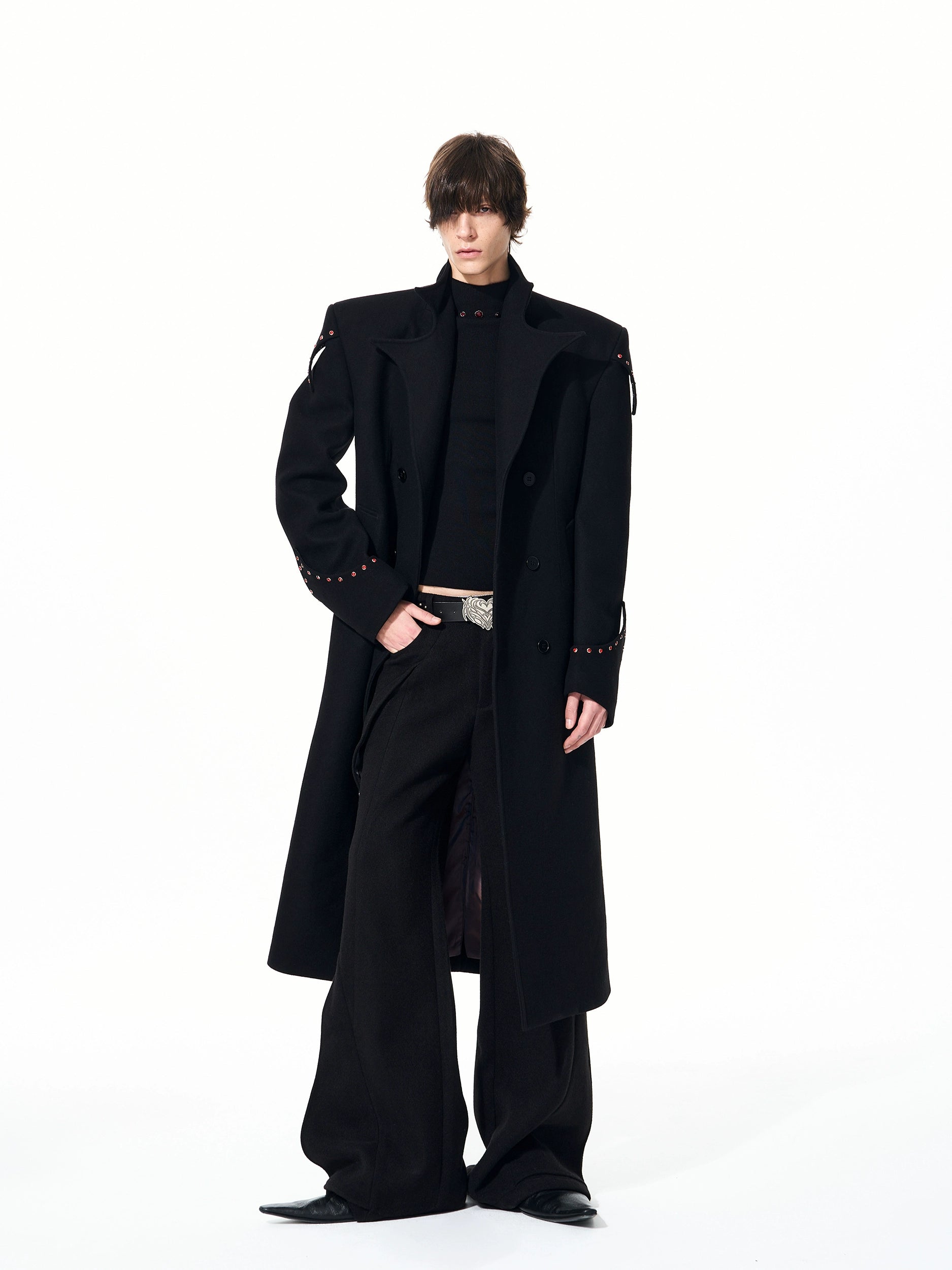 Obsidian Regent Studded Long Coat