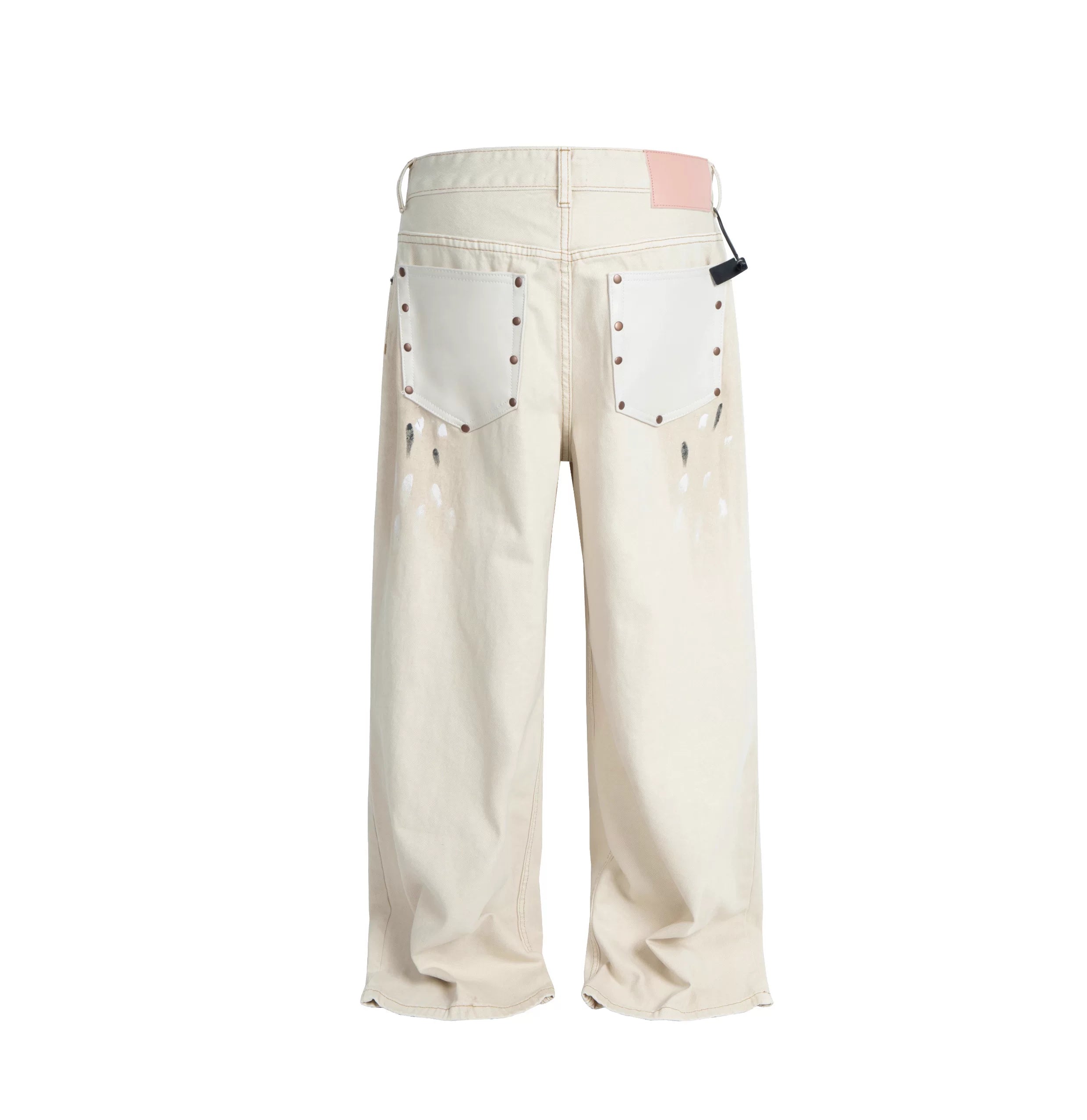 Ivory Paintstroke Balloon Stack Jeans
