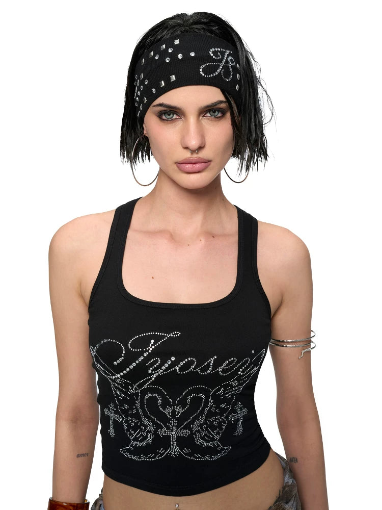 Crystal Initial Studded Knit Headband