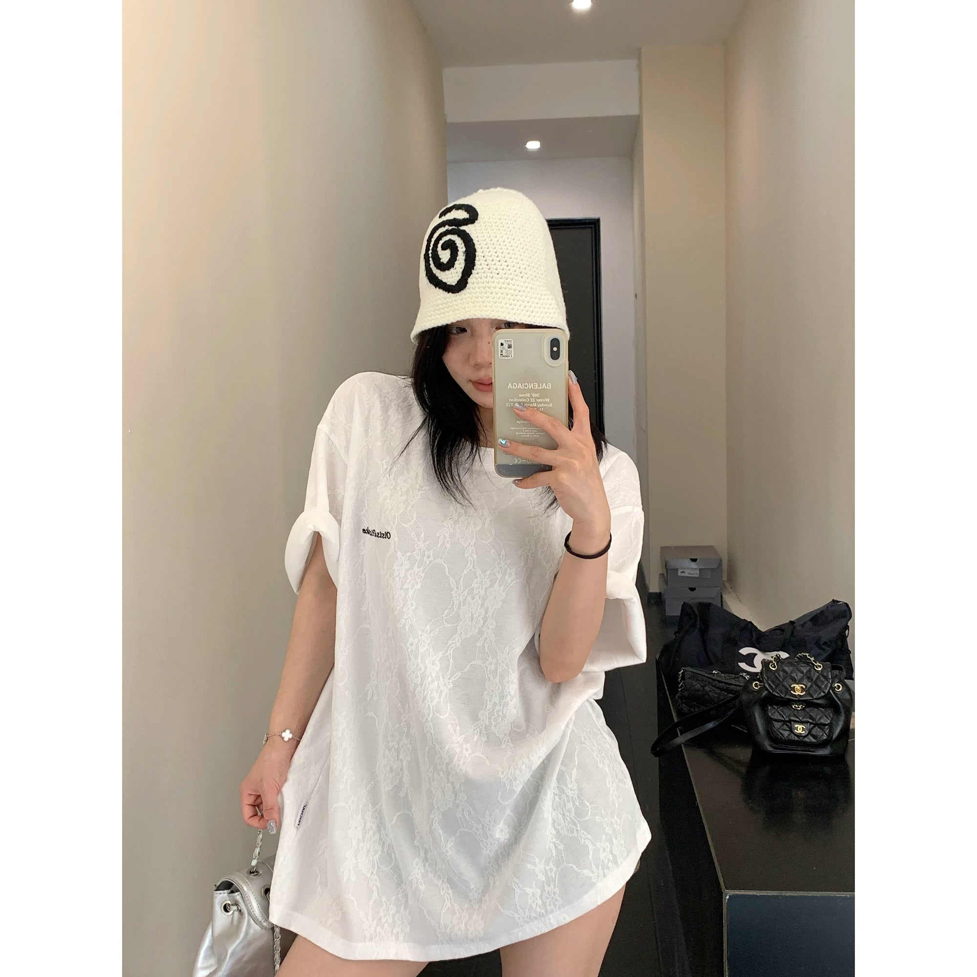 Frosted Vein Marble Oversize Tee