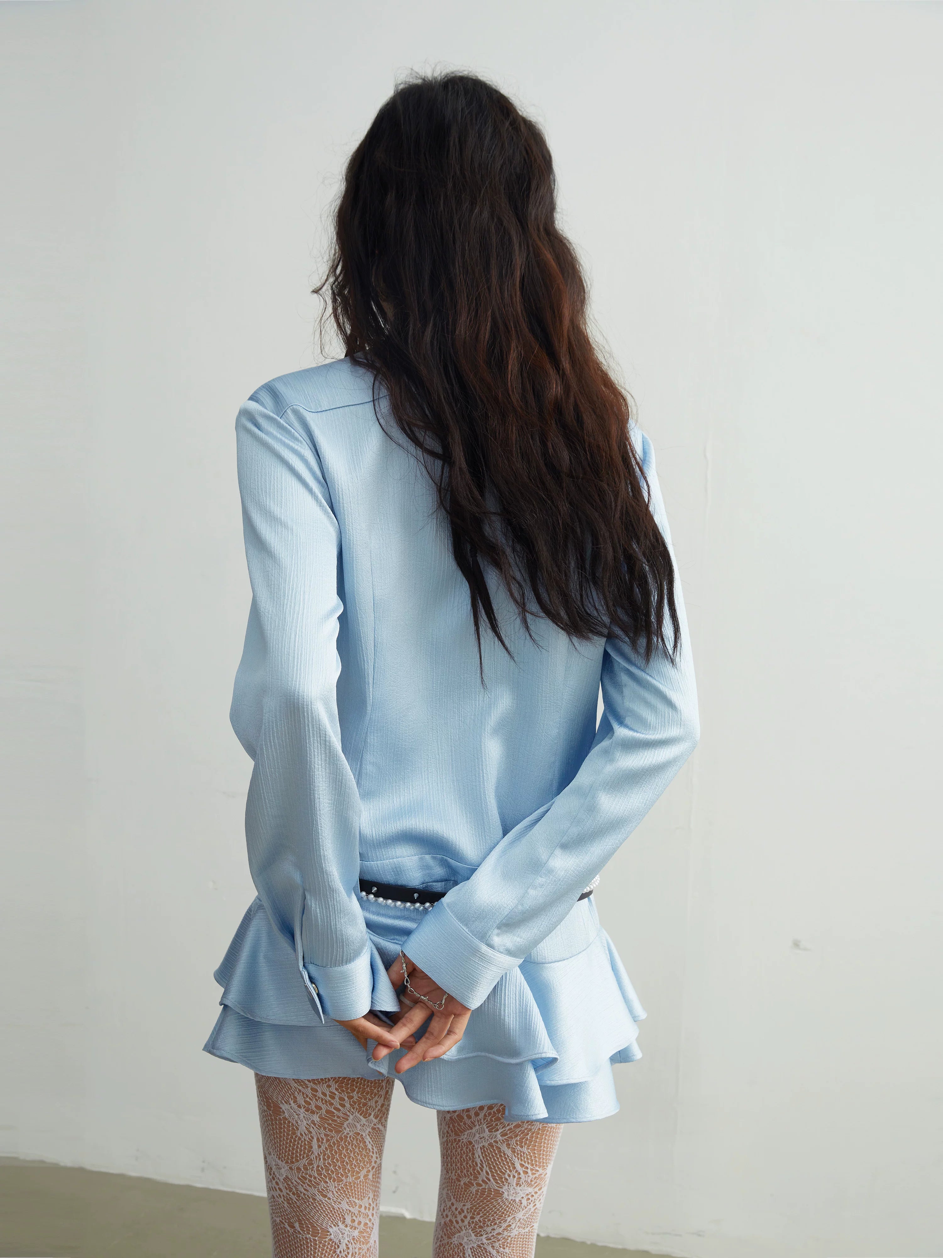 Skyline Zip Ruffle Mini Dress