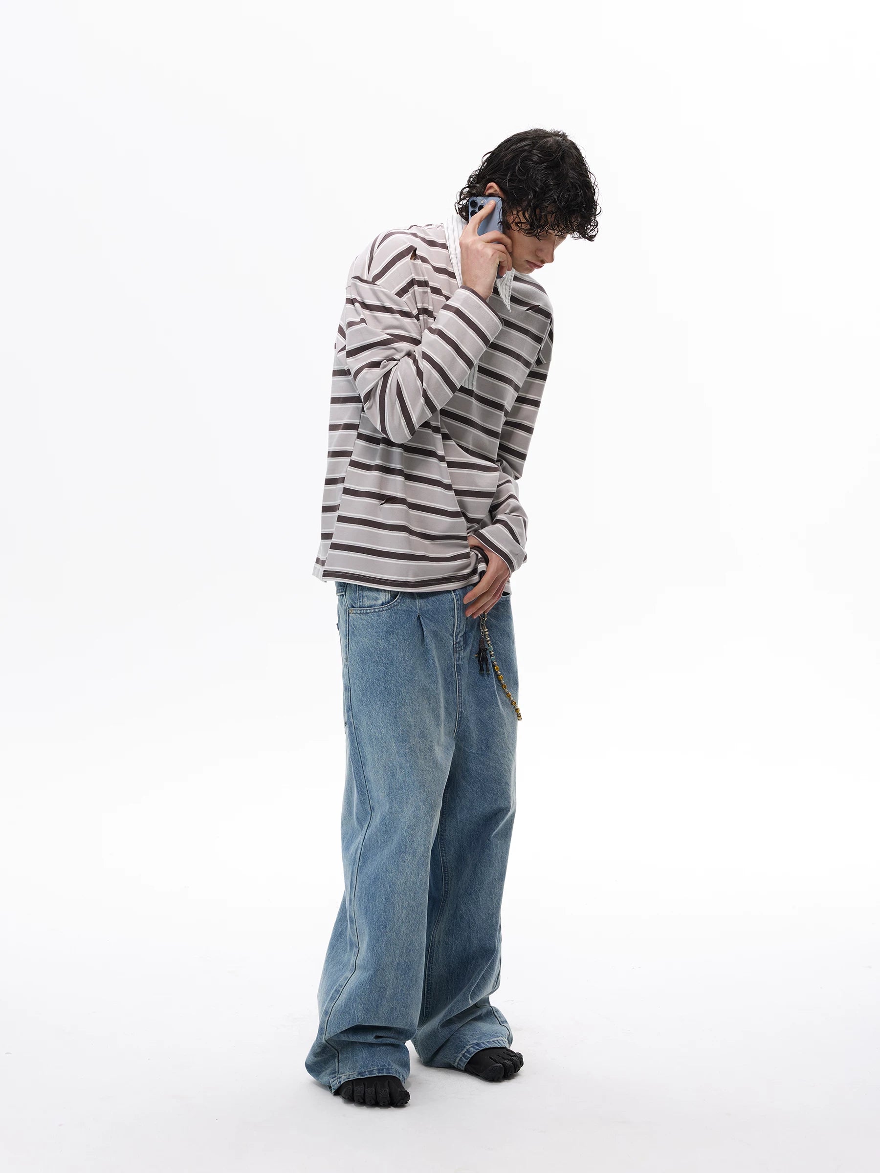 Two-Tone Touchdown Stripe Rugby Shirt