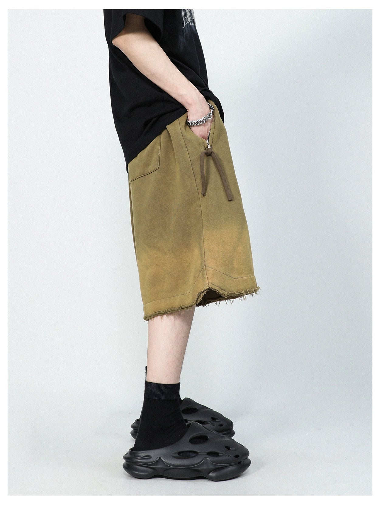 Raw Edge Fade Sweat Shorts