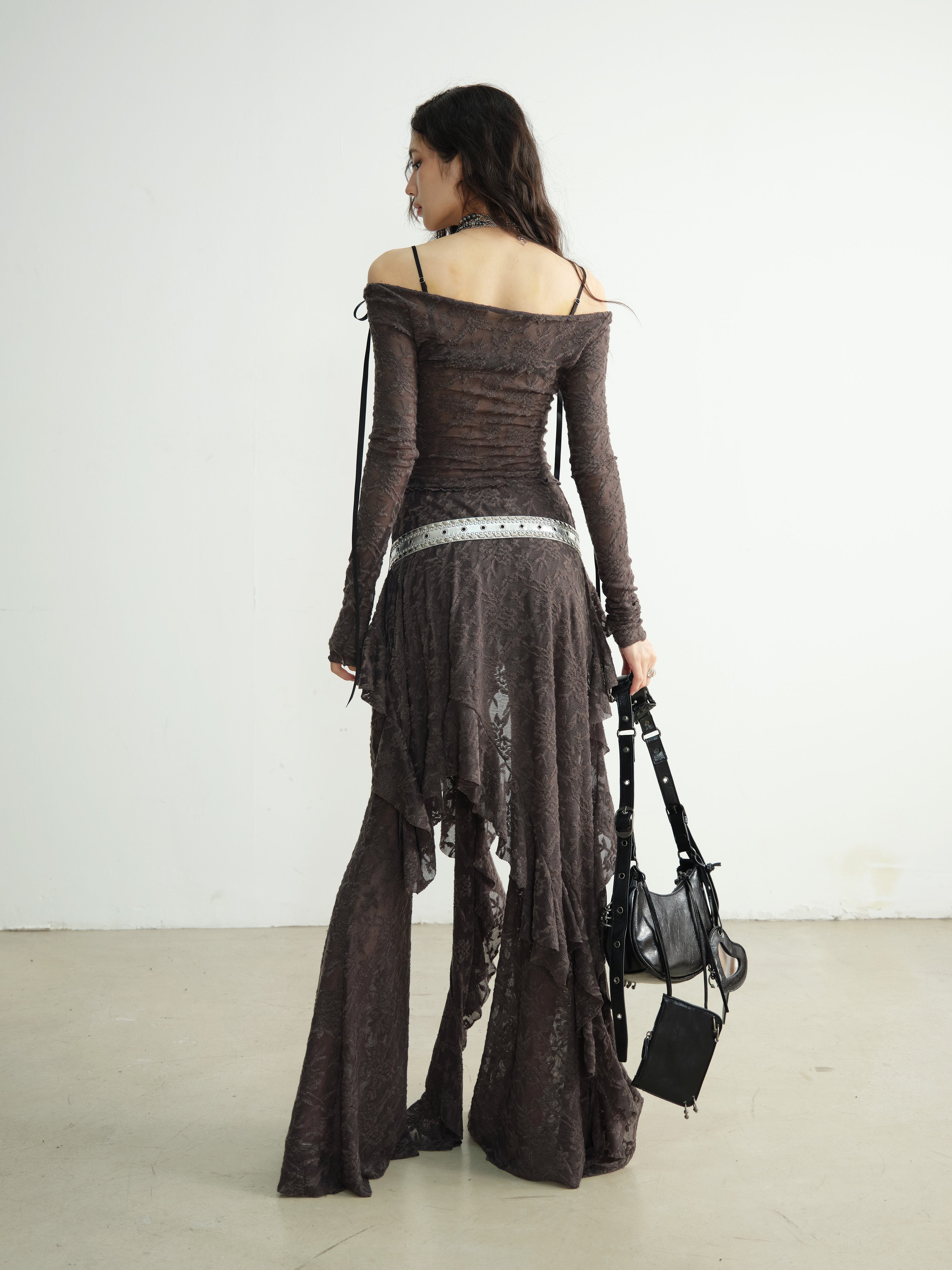 Textured Ruffle Dance Pant Set