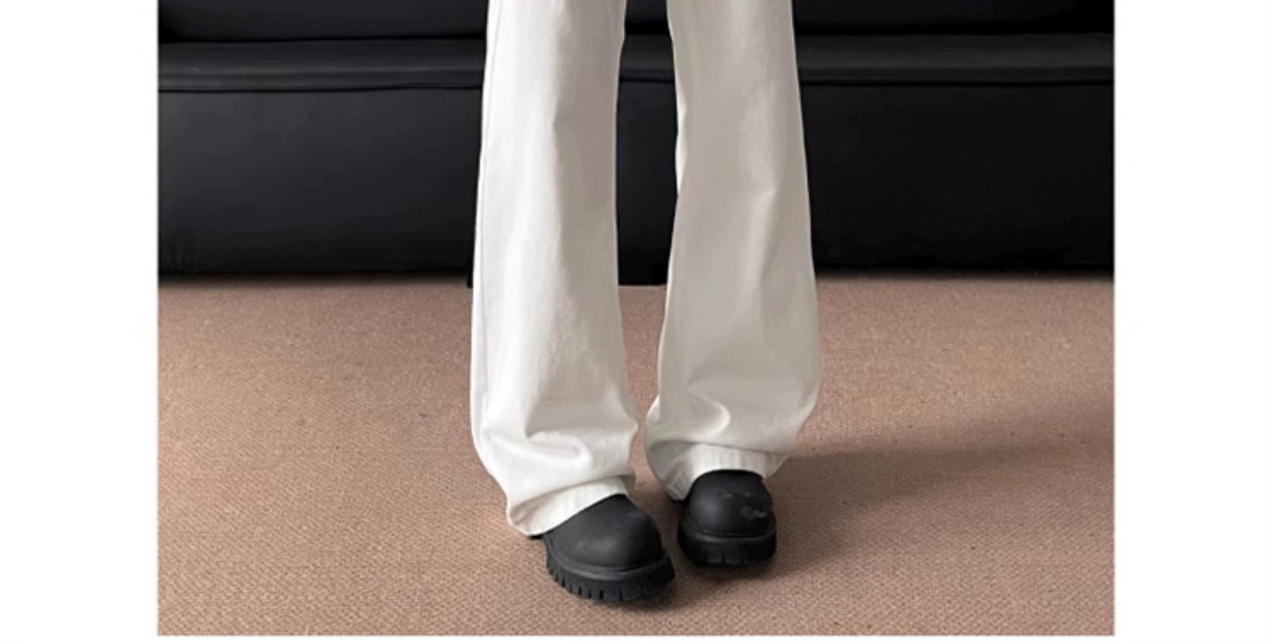 Wide-Leg White Flare Pants