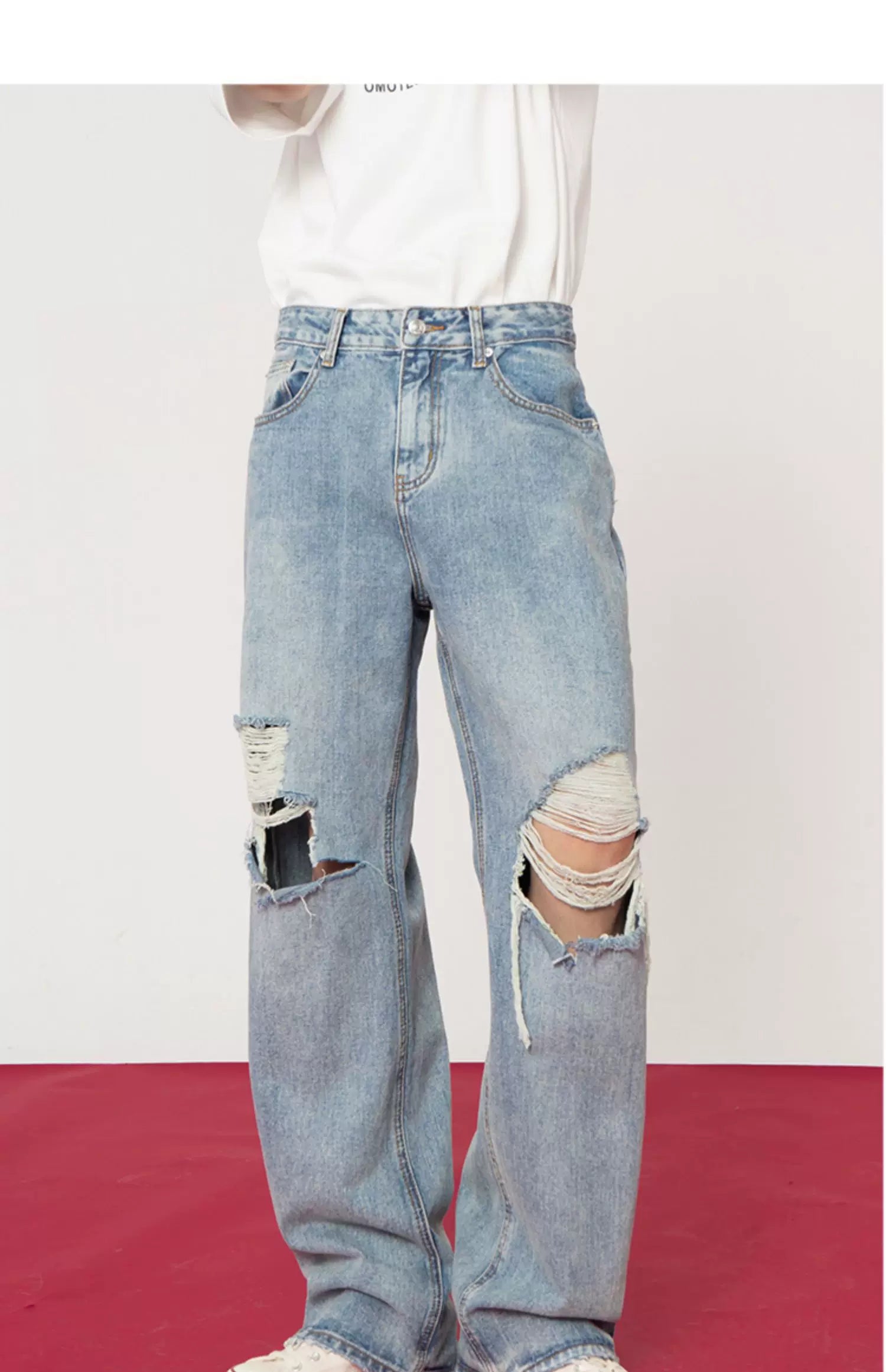 Shredded Anthem Slouchy Knee-Slash Jeans