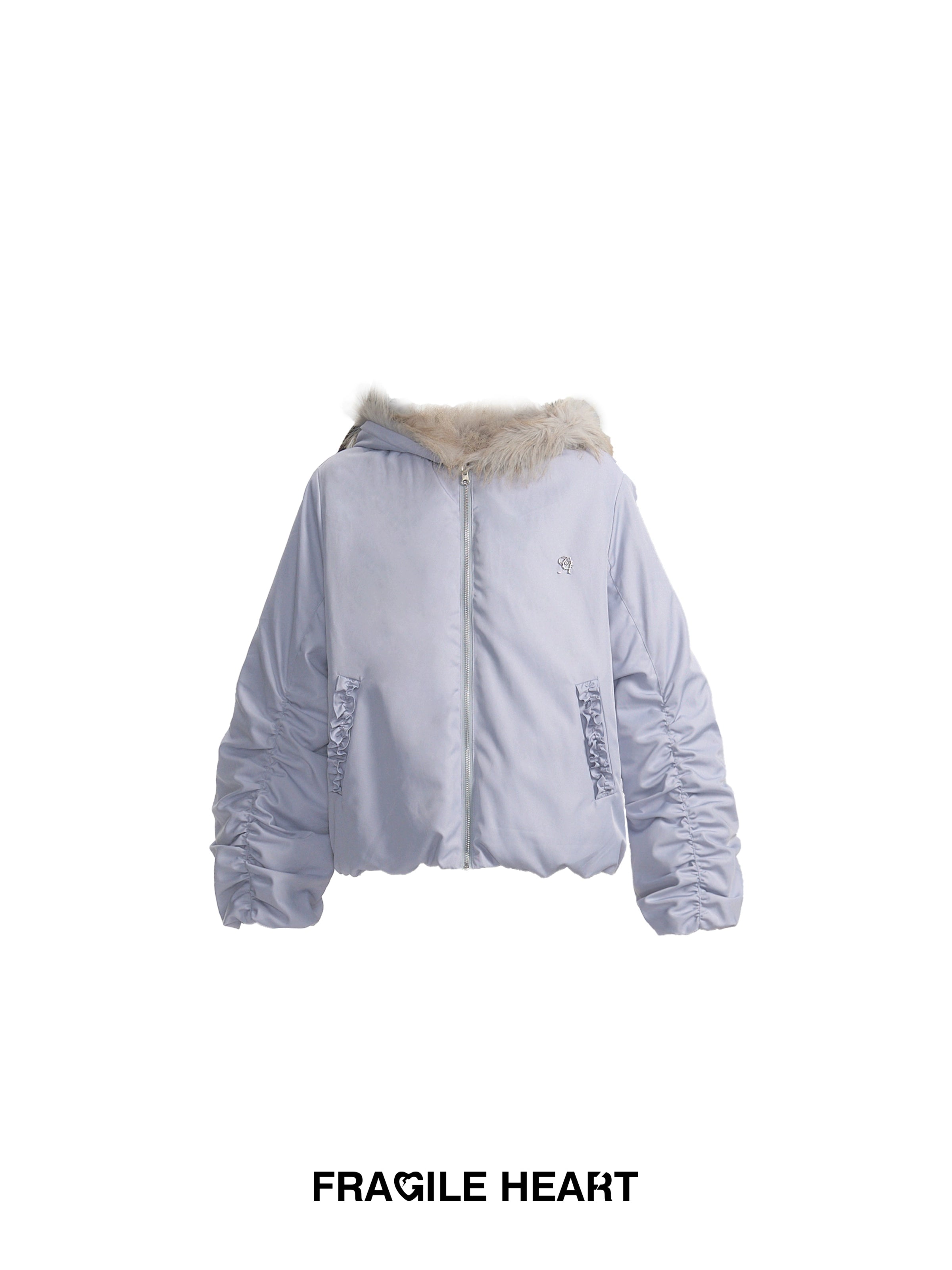 Hooded Thick Plush Reversible Jacket