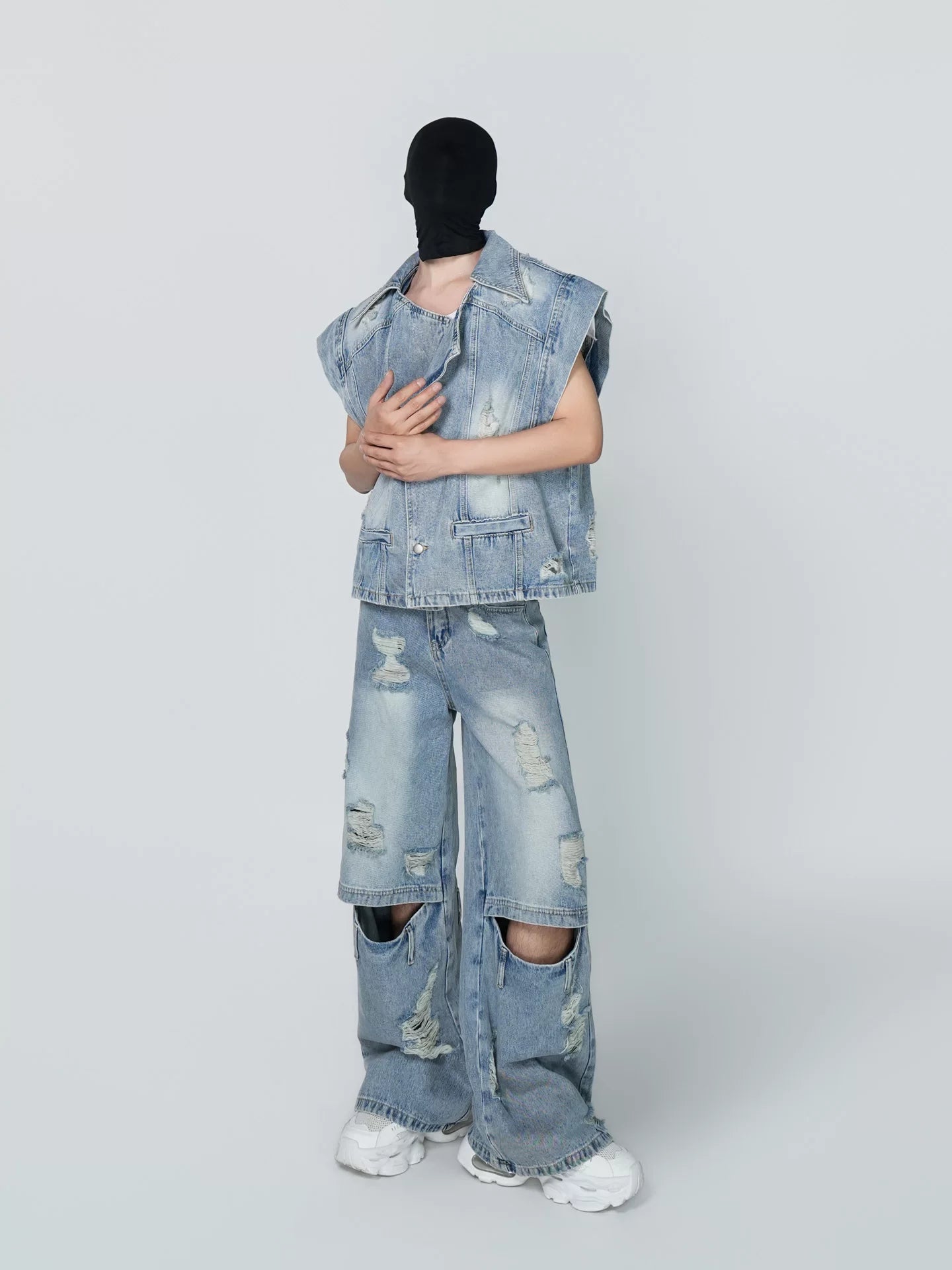 Glacier Shard Oversized Cutoff Denim Vest