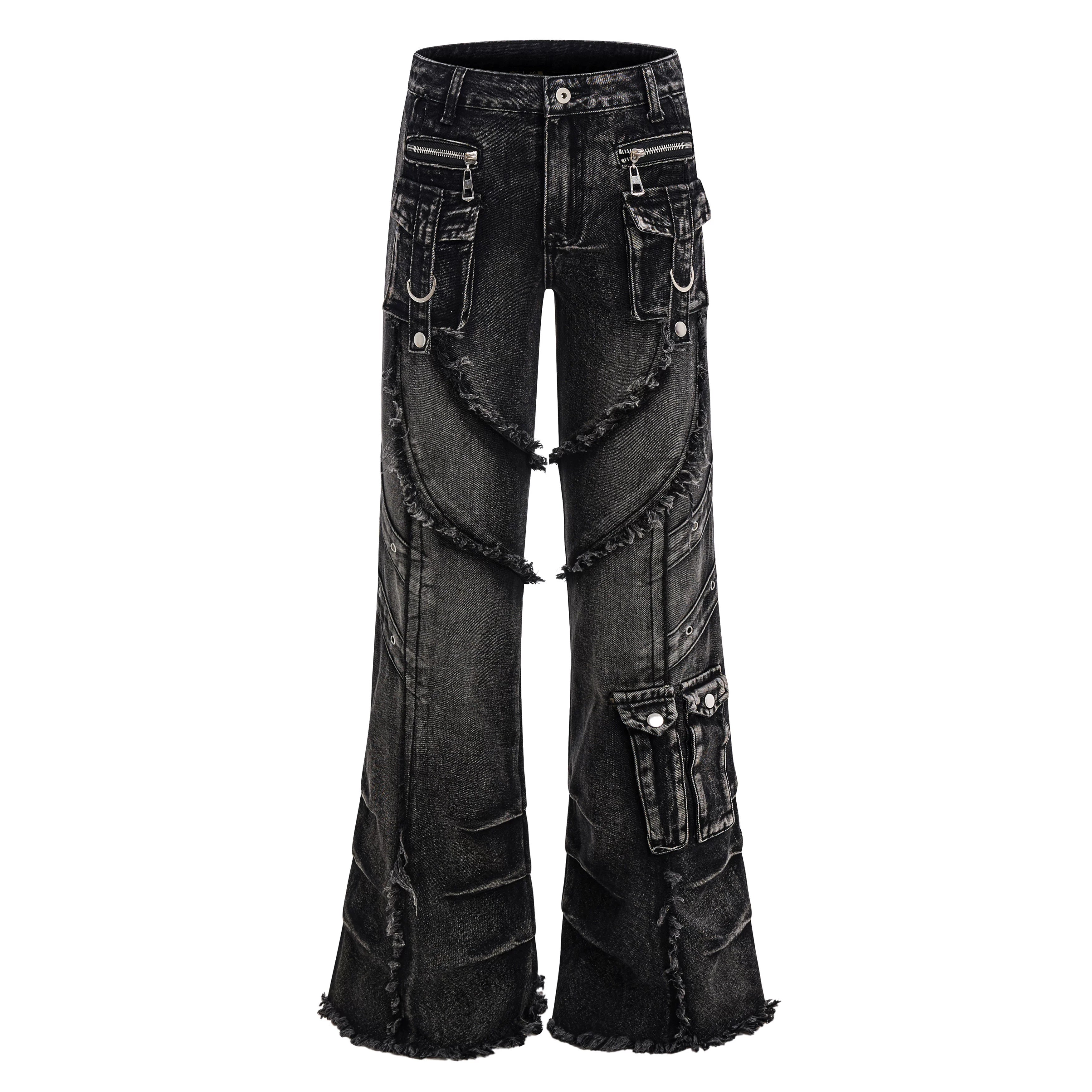 Ruinforge Shredded Cargo Flare Jeans
