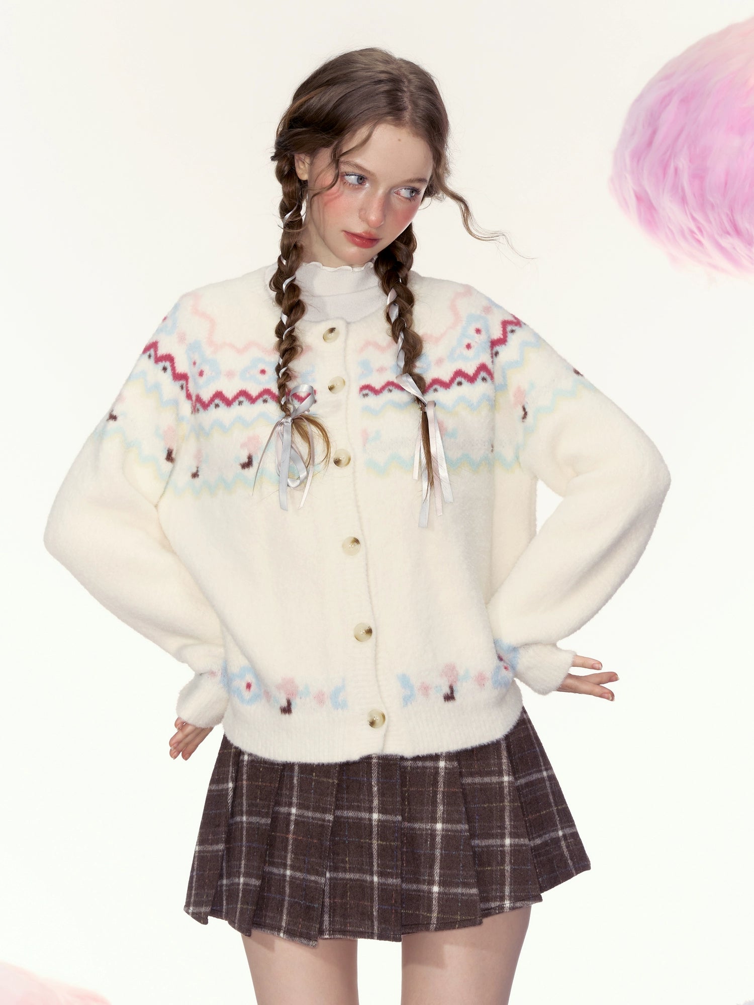 Fair Isle Pattern Cardigan