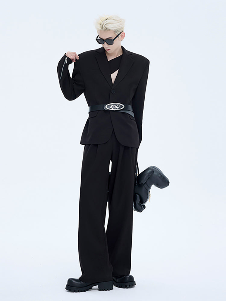 Classic Black Blazer and Trousers Setup