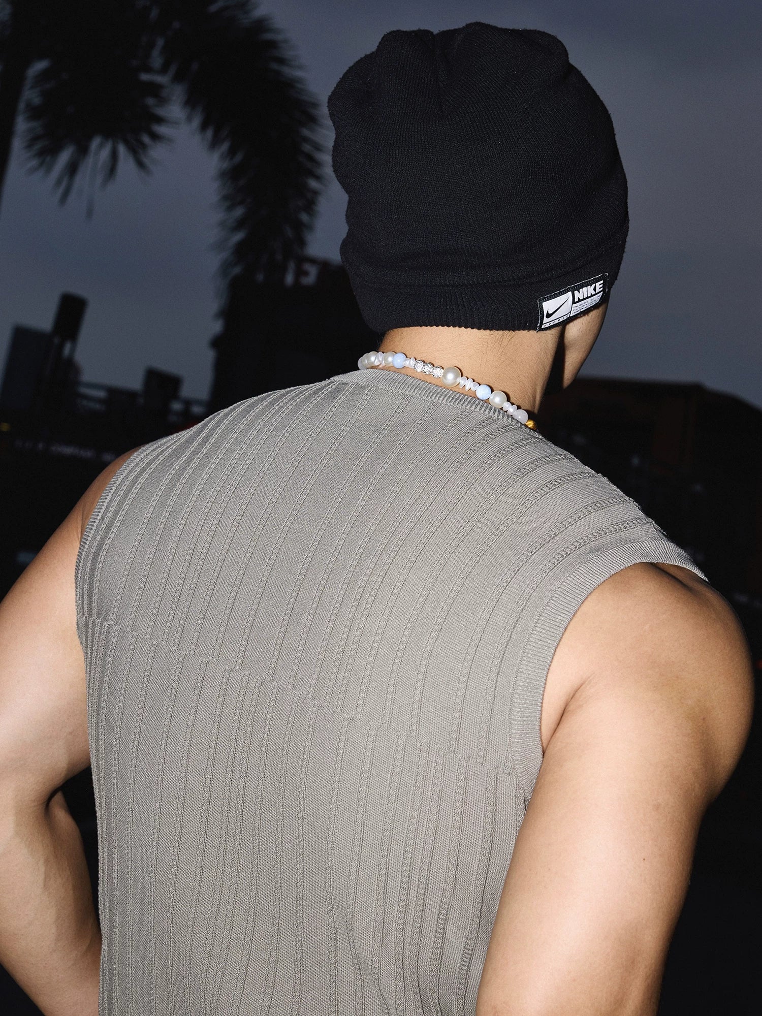 Smoke Cable Knit Sleeveless Sweater