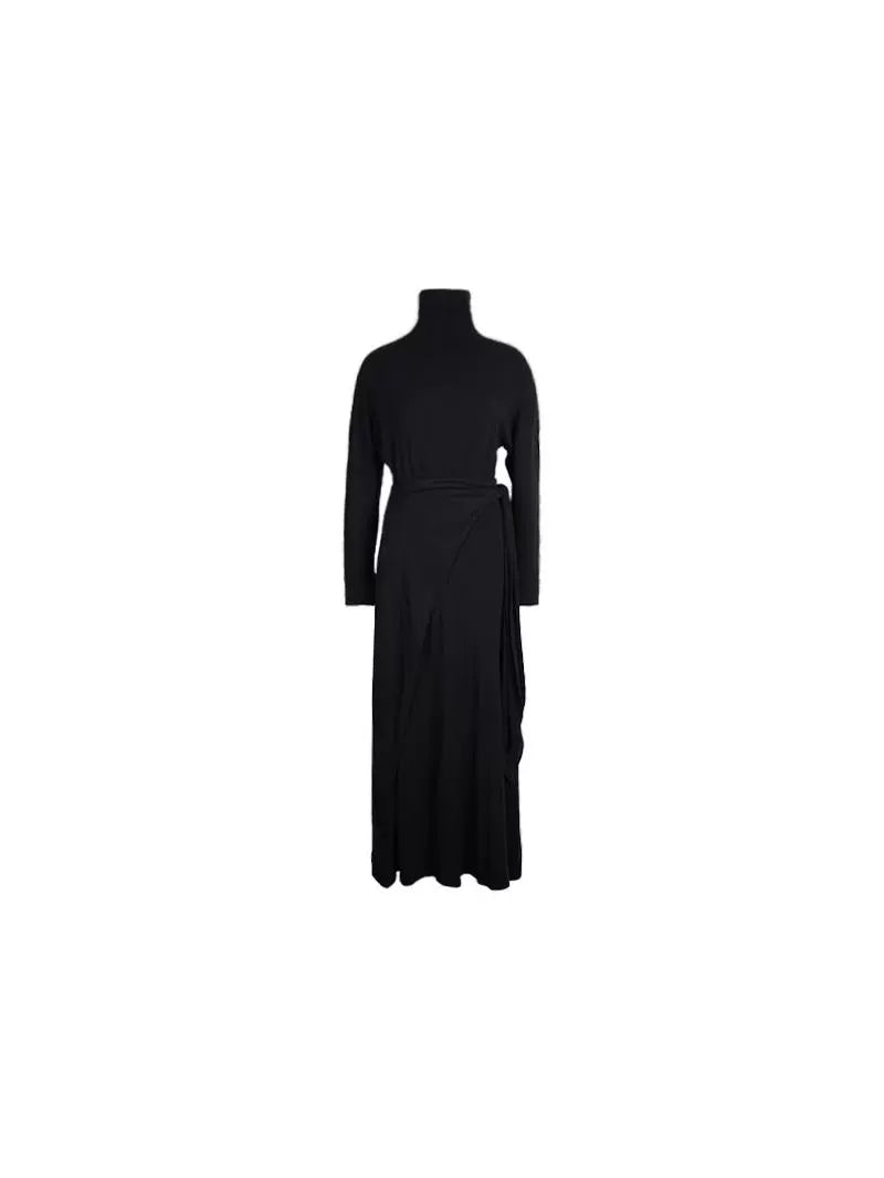 Turtleneck Belted Maxi Dress