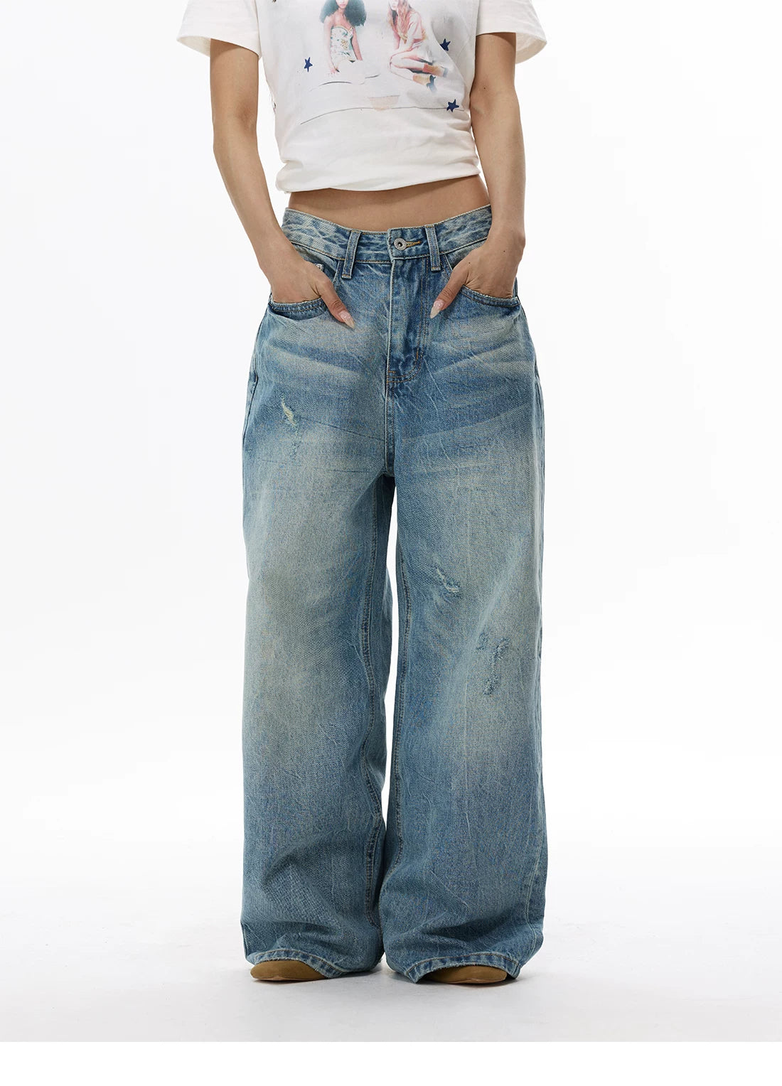 Seafoam Fade Arc Balloon Jeans