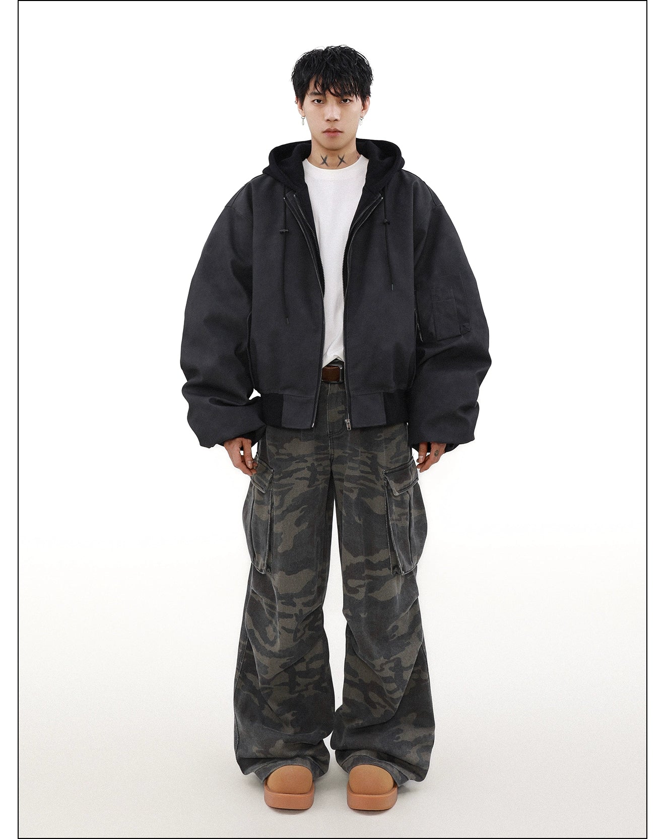 Umber Drift Oversized Moto Jacket